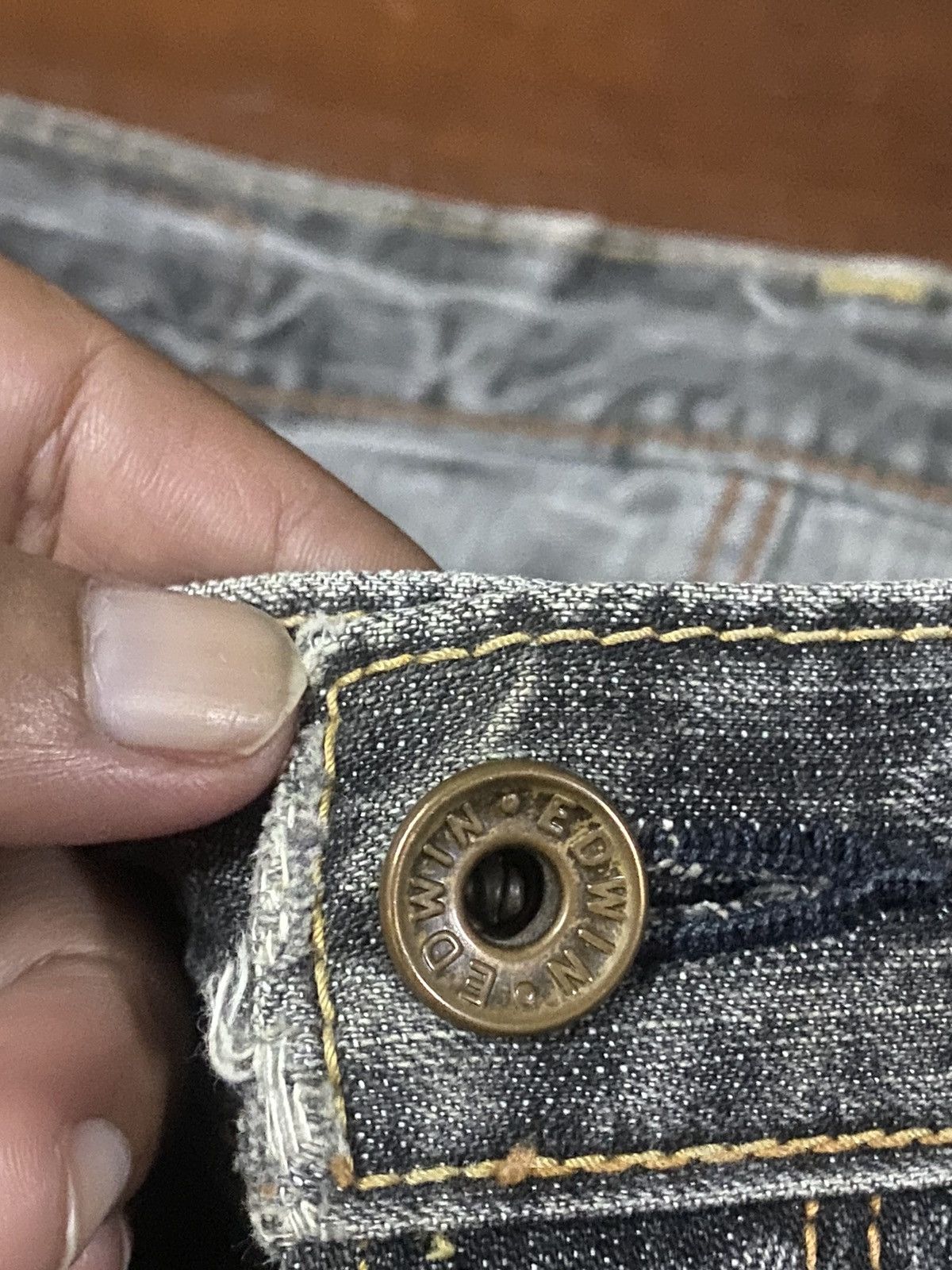 Edwin Vintage Edwin 505 BXX Selvedge FLARE JEANS THUNDER Size US 33 - 8 Thumbnail