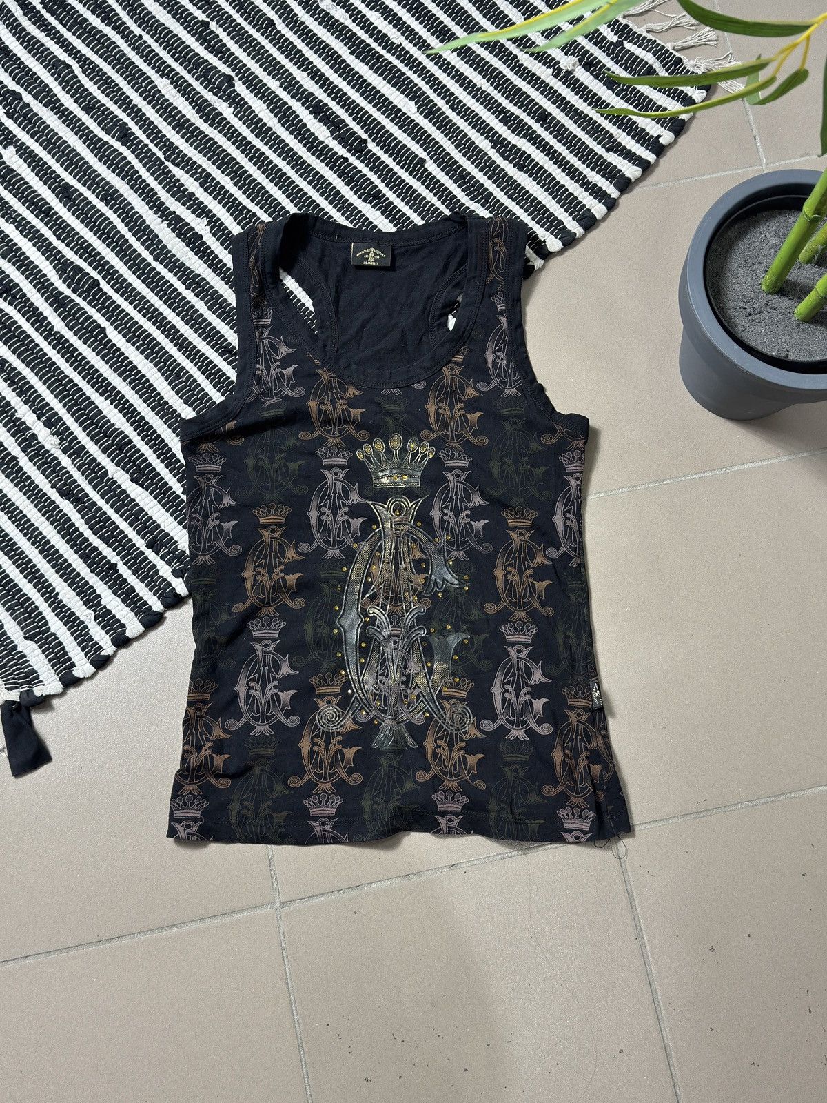 Christian Audigier VINTAGE CHRISTIAN AUDIGIER MONOGRAM TANK TOP Size L / US 10 / IT 46 - 1 Thumbnail