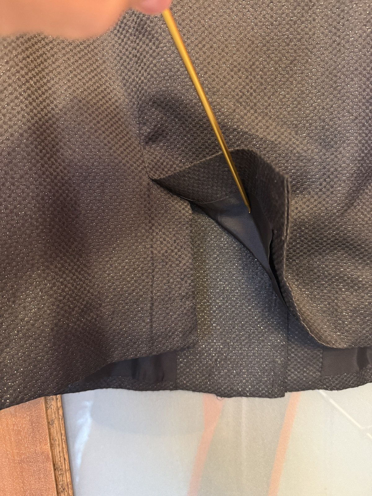 Style & Co Style & Co Black Metallic Textured Cropped Lge Button Jacket Size L / US 10 / IT 46 - 9 Thumbnail