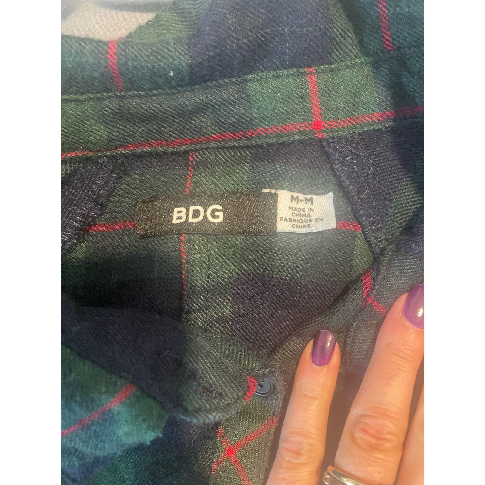 Bdg BDG Womens Shirt Size M Flannel Oversized Plaid Dolman Size M / US 6-8 / IT 42-44 - 3 Thumbnail