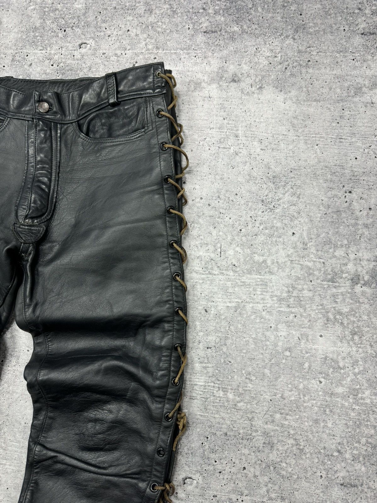 Genuine Leather × Vintage Vintage 90’s Y2K Style Casual Cowboy Genuine Leather Pants Size US 31 - 12 Thumbnail