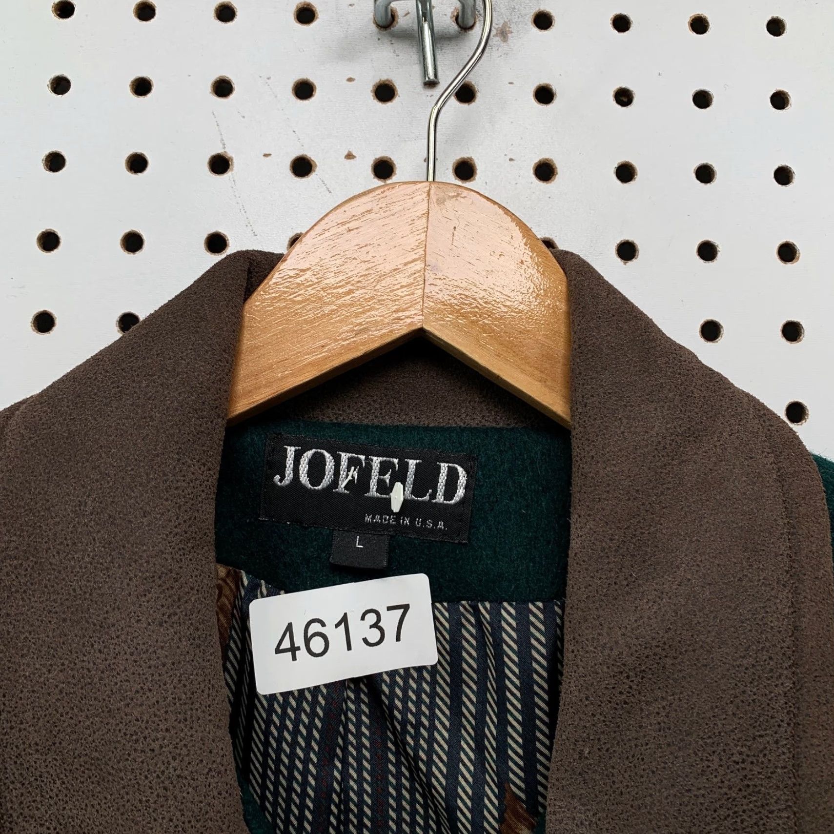 Vintage VINTAGE Joffeld Wool Coat Women L Green Leather Collar Duck Lining USA Union Coat Size L / US 10 / IT 46 - 4 Thumbnail