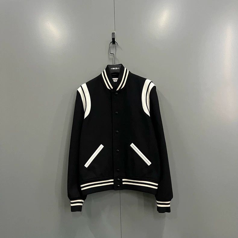 Saint Laurent Paris Saint Laurent Black and White Baseball Jacket Size US L / EU 52-54 / 3 - 1 Thumbnail