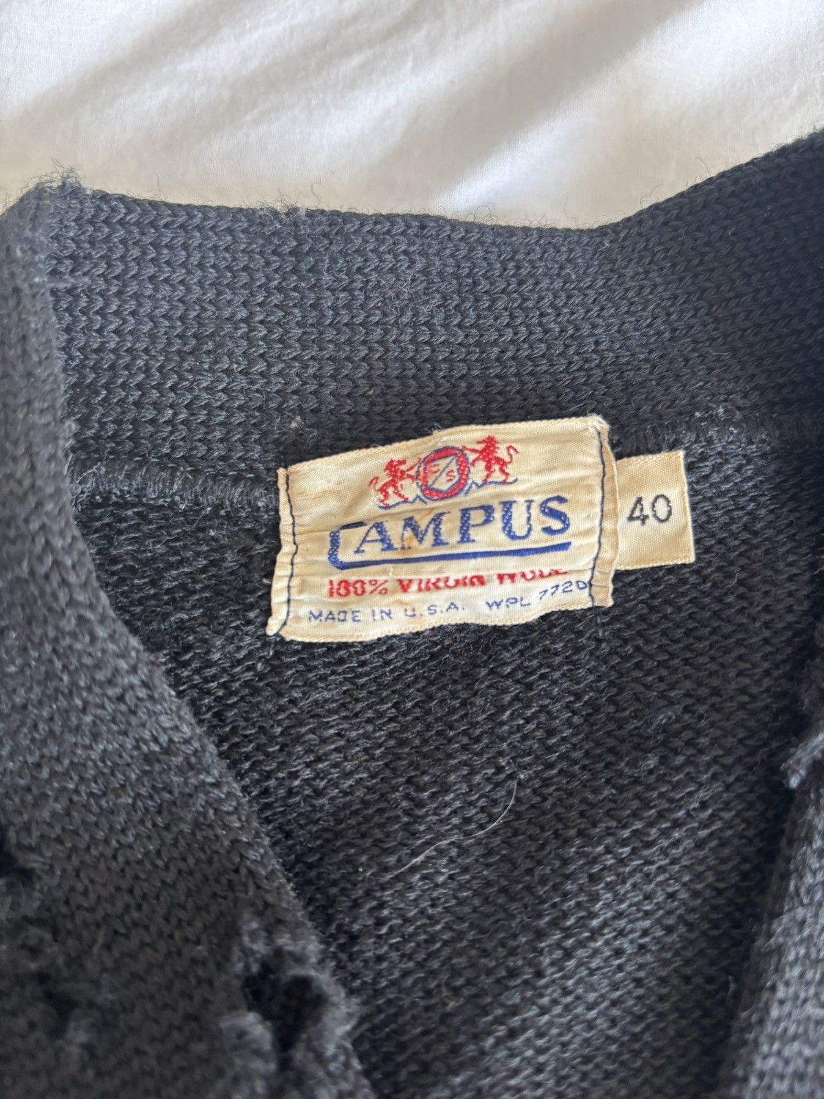 Vintage Distressed Wool Letterman Cardigan Size US XS / EU 42 / 0 - 4 Thumbnail