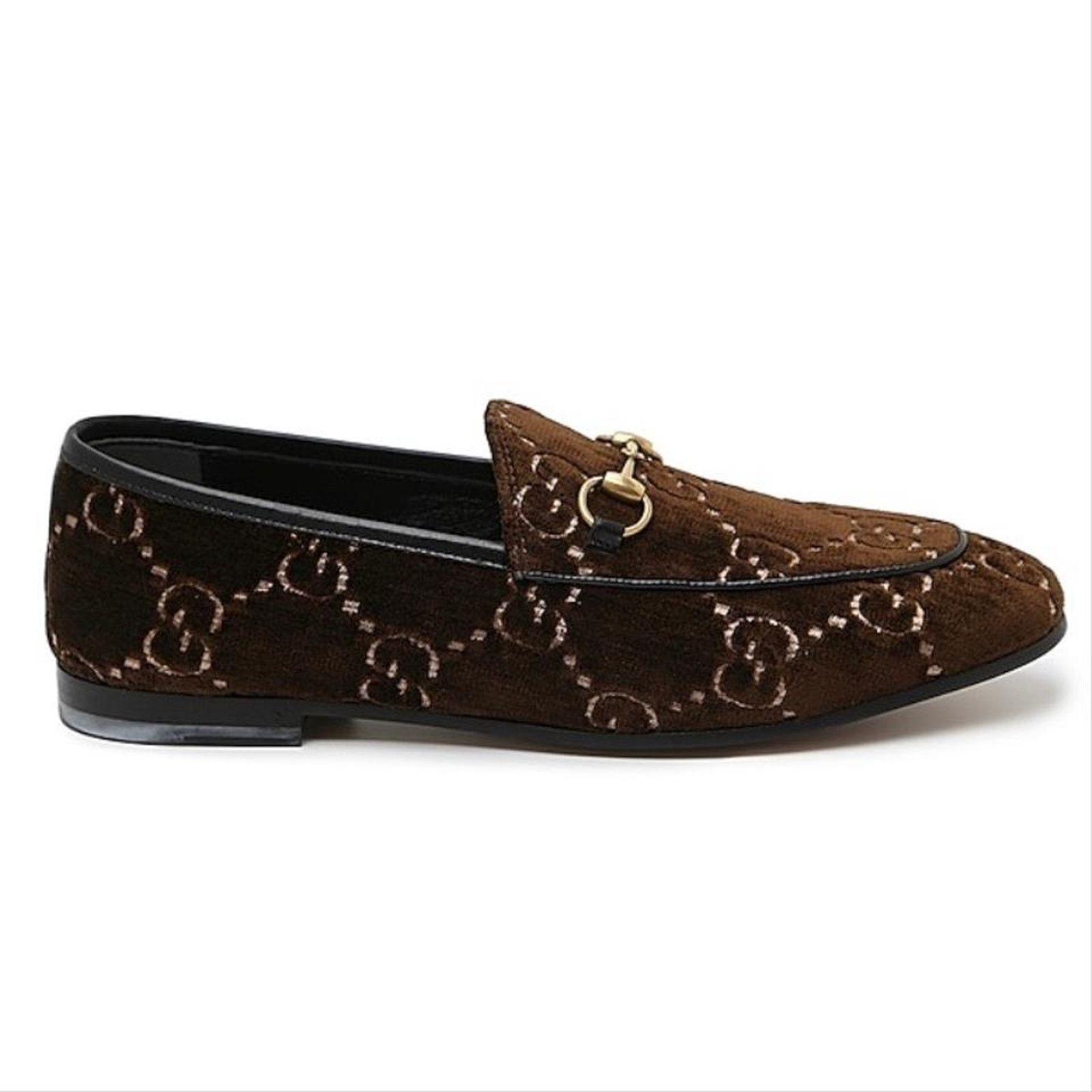 Gucci Jordaan horsebit GG logo velvet leather loafers flats Size US 6 / IT 36 - 1 Thumbnail