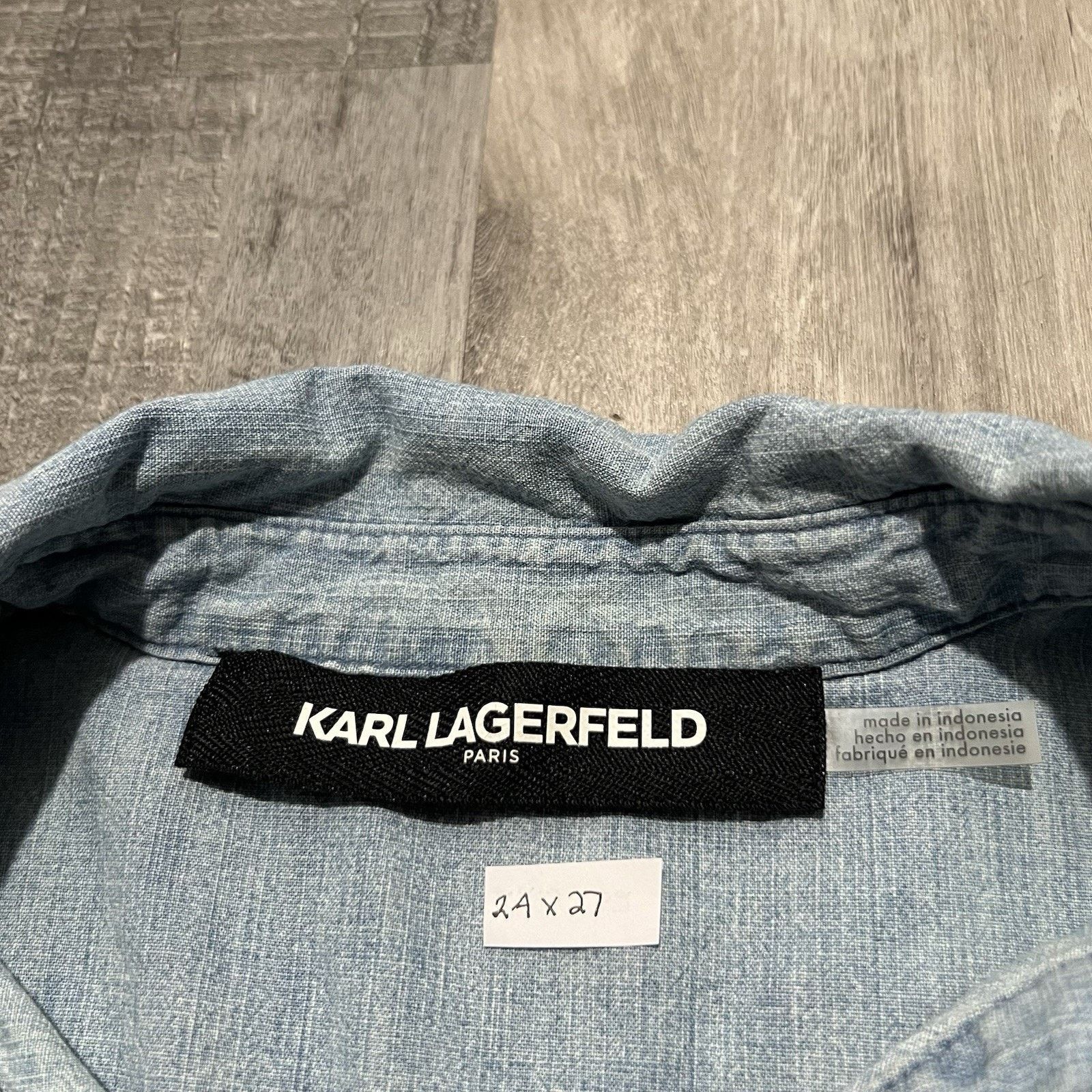 Karl Lagerfeld Karl Lagerfield Paris Denim Snap Closure Distressed Shirt Size US M / EU 48-50 / 2 - 5 Thumbnail