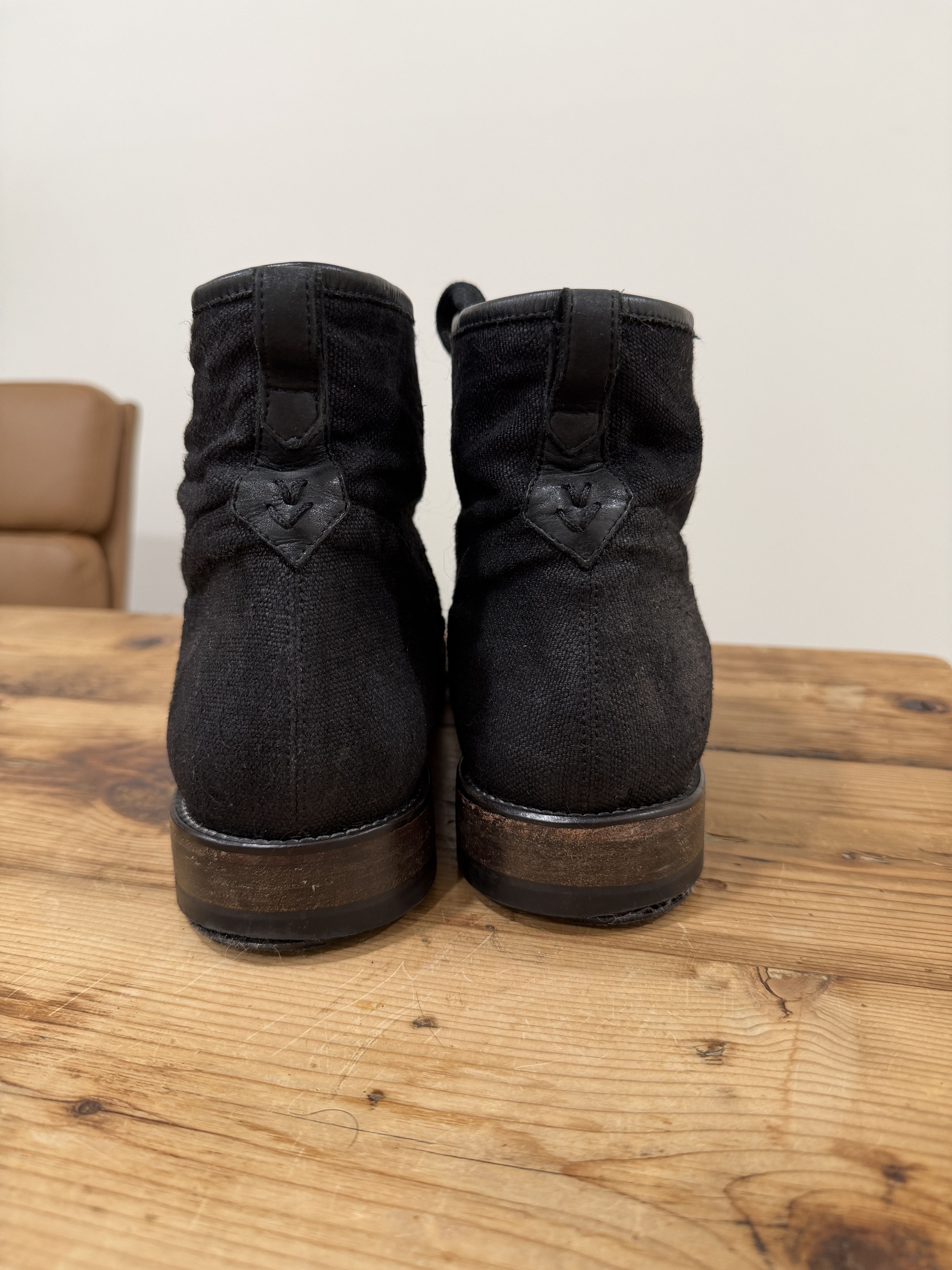 John Varvatos John Varvatos Waxed Denim Fleetwood Lace-Up Boots Size US 8.5 / EU 41-42 - 3 Thumbnail