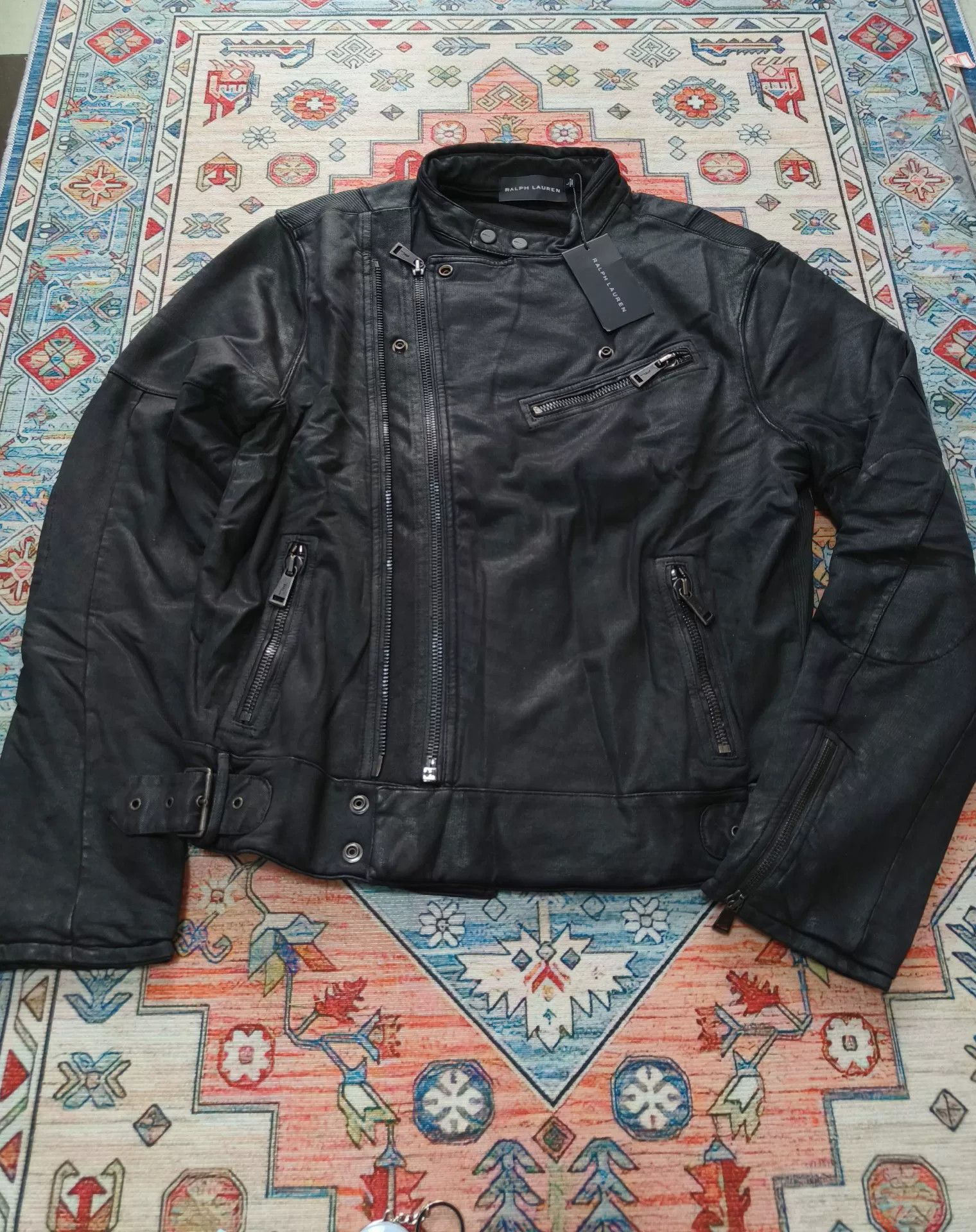 Ralph Lauren Black Label Polo Ralph Lauren Black Label Coated Biker Jacket Size US L / EU 52-54 / 3 - 1 Thumbnail