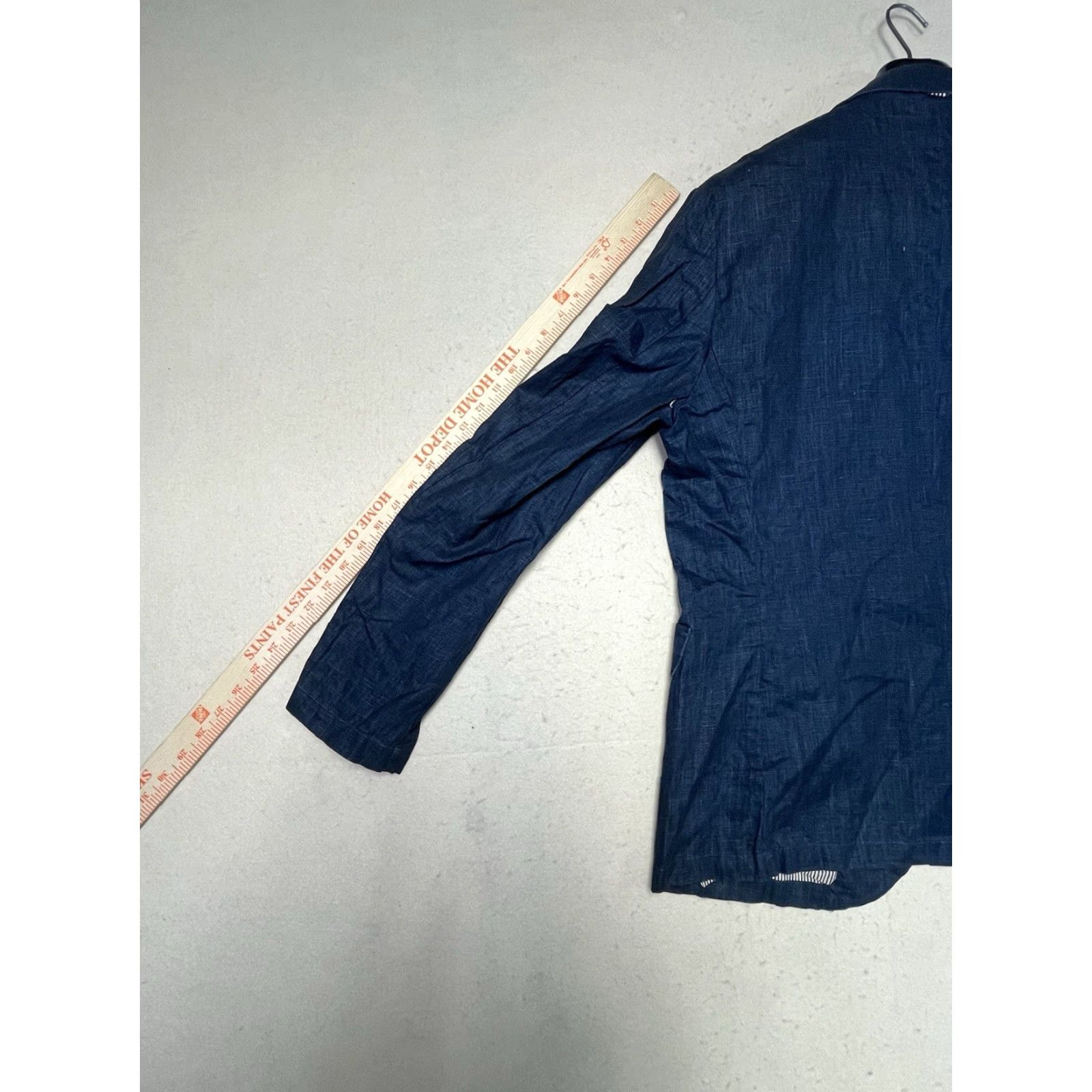 Vintage Five Four Blazer Jacket Blue Linen 2 Button NWT Men's Size L Large Sports Coat Size 42R - 5 Thumbnail