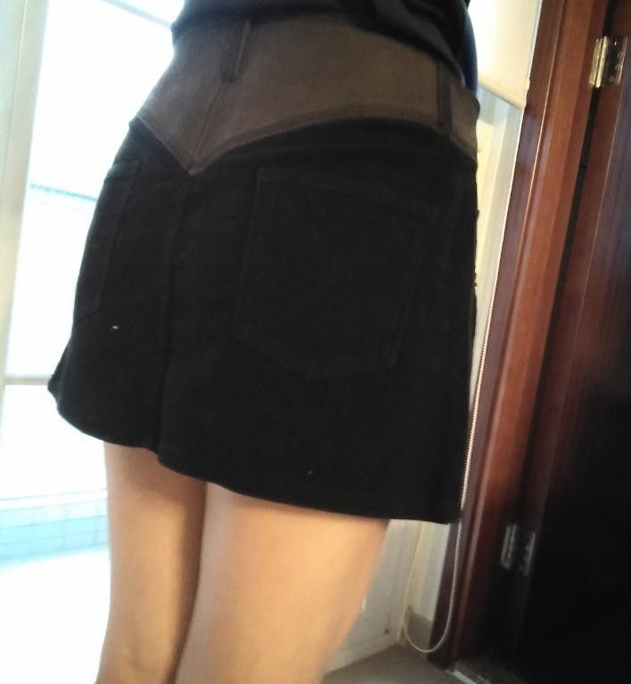 Jean Paul Gaultier Jean Paul Gaultier buckled leather saddle denim skirt Size 26" / US 2 / IT 38 - 10 Thumbnail