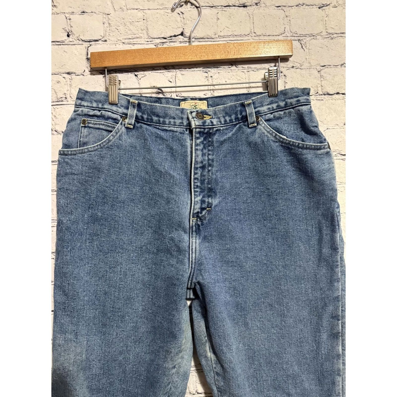 Denime RedHead Jeans Men's Denim Blue Regular 34x28.5 Cotton Pocket Button Work Casual 36 in. Regular Mens Button Closure Solid Vintage No N/A Size US 34 / EU 50 - 4 Thumbnail