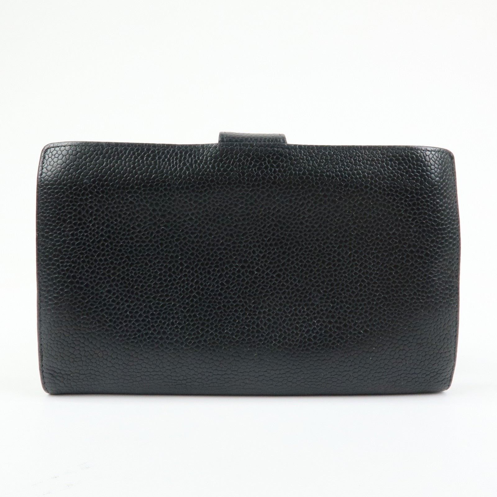 Chanel Chanel CC Logo Caviar Leather Bi-Fold Wallet Black Size ONE SIZE - 2 Thumbnail