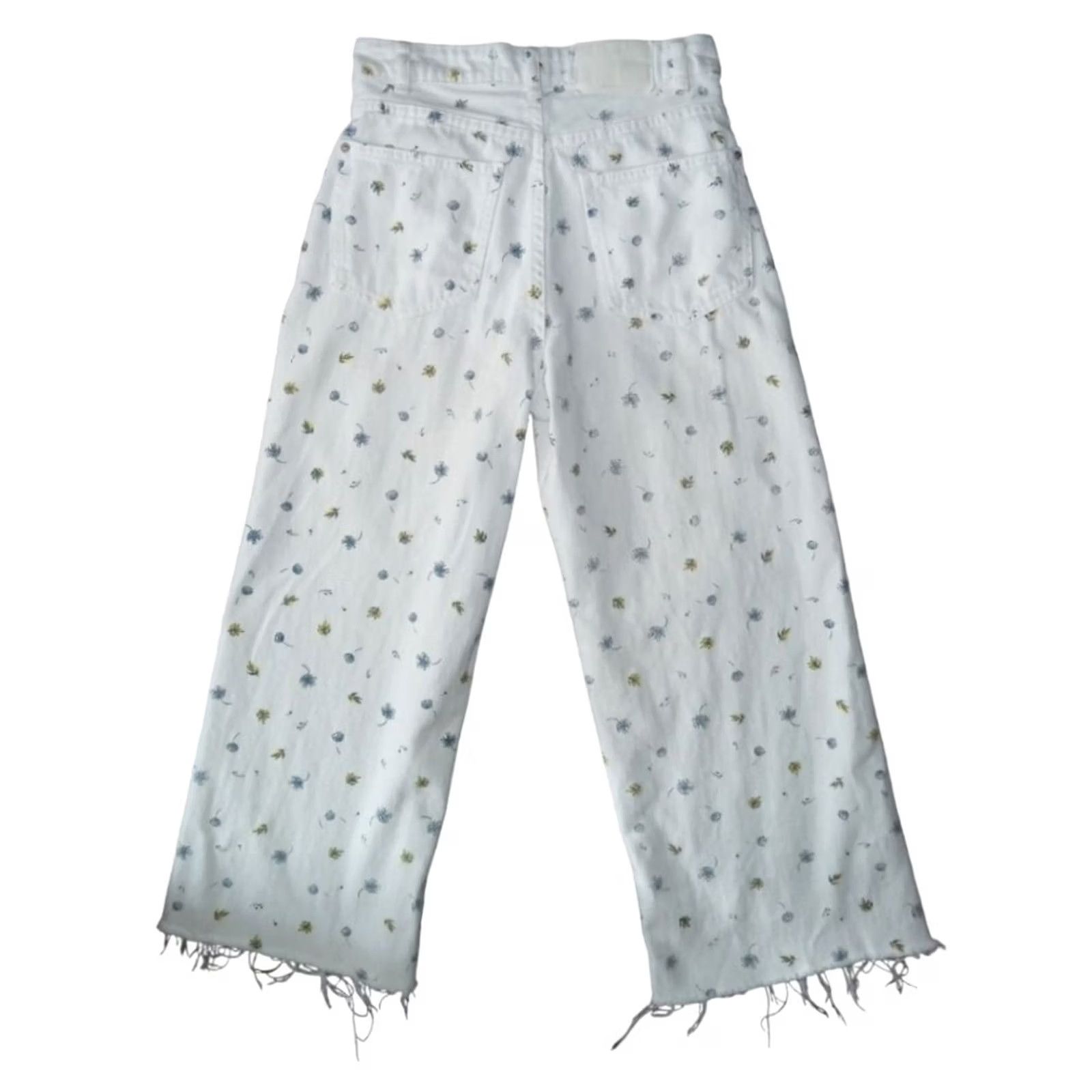 Vintage Denim Women Lefties Jeans Floral Wide-Leg 0 White Women's Denim Size ONE SIZE - 3 Thumbnail