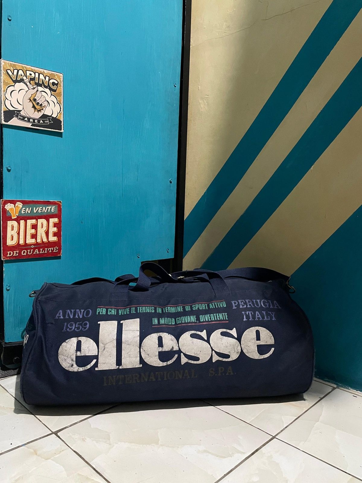 Ellesse × Vintage Duffle bag Ellesse Vintage biglogo Navy Size ONE SIZE - 1 Thumbnail