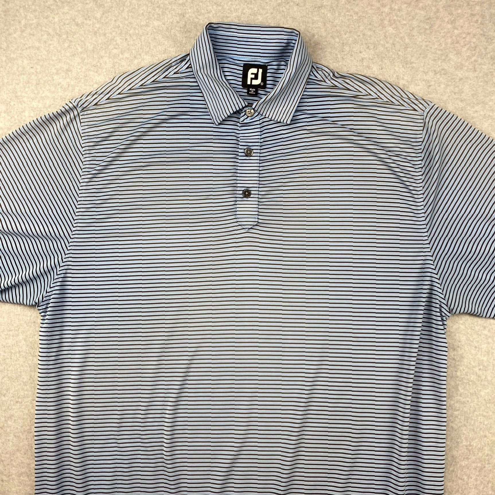 Vintage FJ Foot Joy Polo Shirt Mens XL Blue Striped Golf Size US XL / EU 56 / 4 - 2 Thumbnail