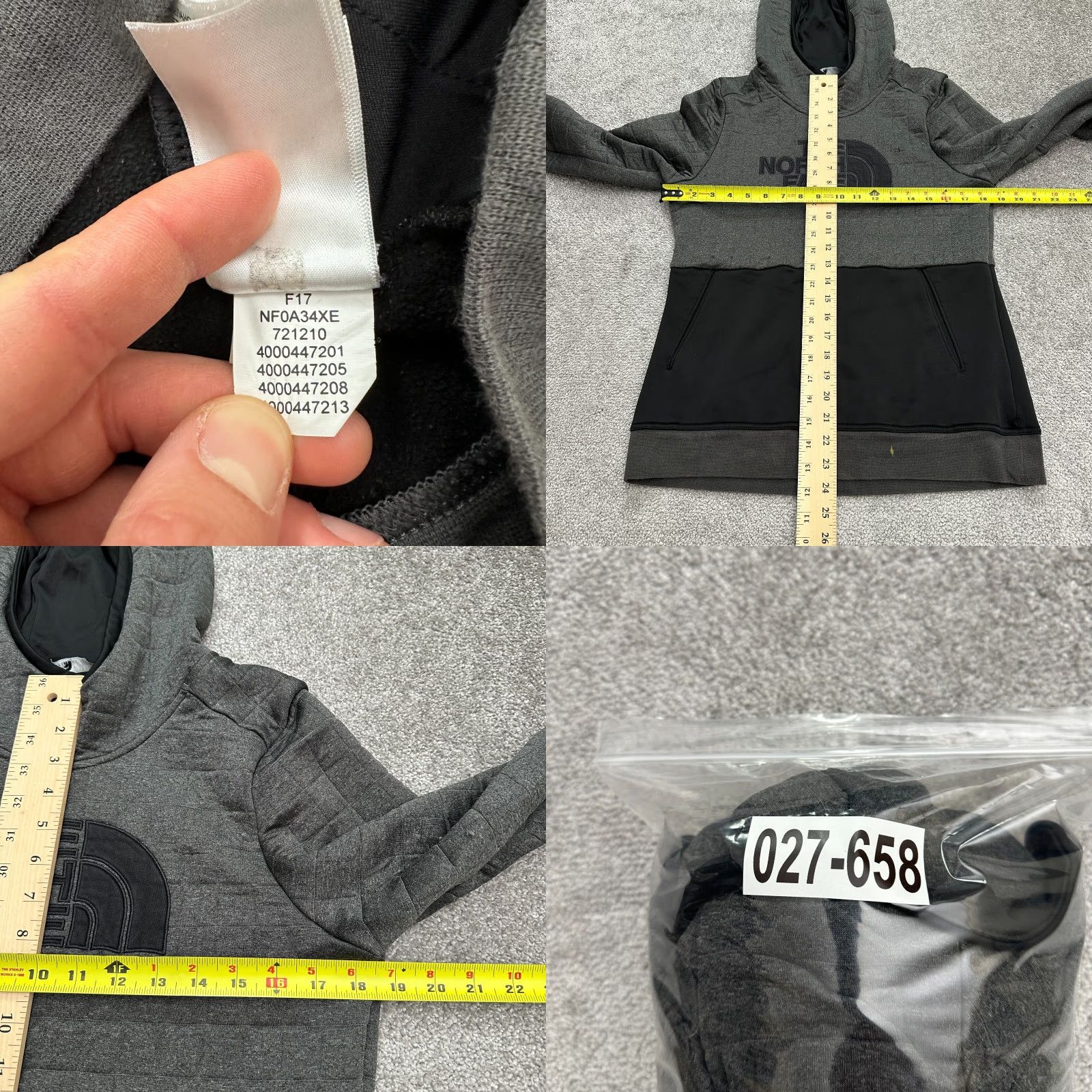 The North Face The North Face Hoodie Women Medium Gray Black Pocket Pullover Sweatshirt Outdoor Size M / US 6-8 / IT 42-44 - 8 Thumbnail