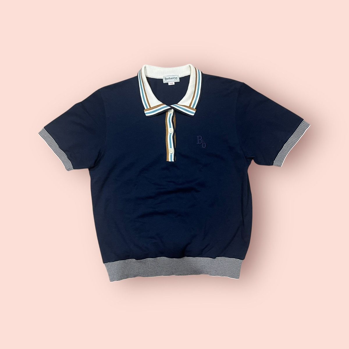 VINTAGE BURBERRYS REED RINGER CROP POLO SHIRT