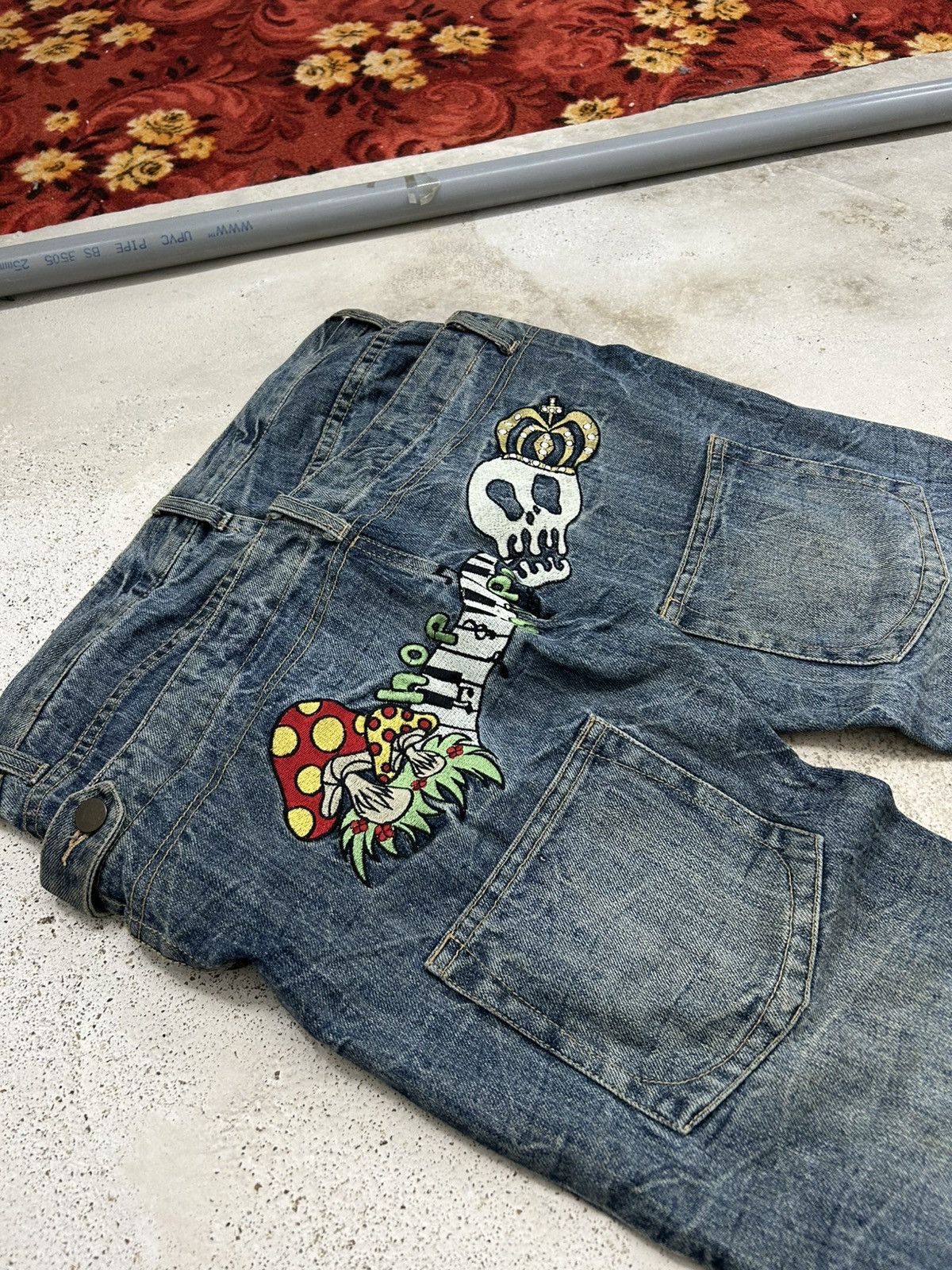 GOSTAR DE FUGA Vintage Funky Fruit Double Waist Distressed Embroidery Size US 32 / EU 48 - 9 Thumbnail
