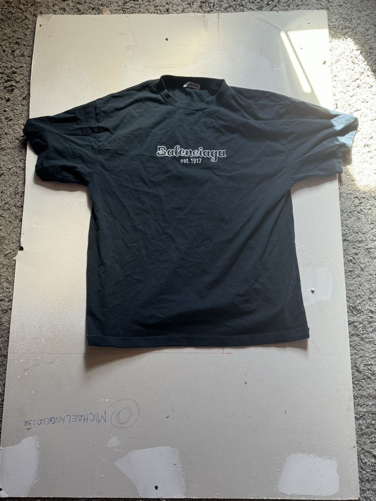 Image of Balenciaga Oversized T-Shirt in Navy, Men's (Size Small)