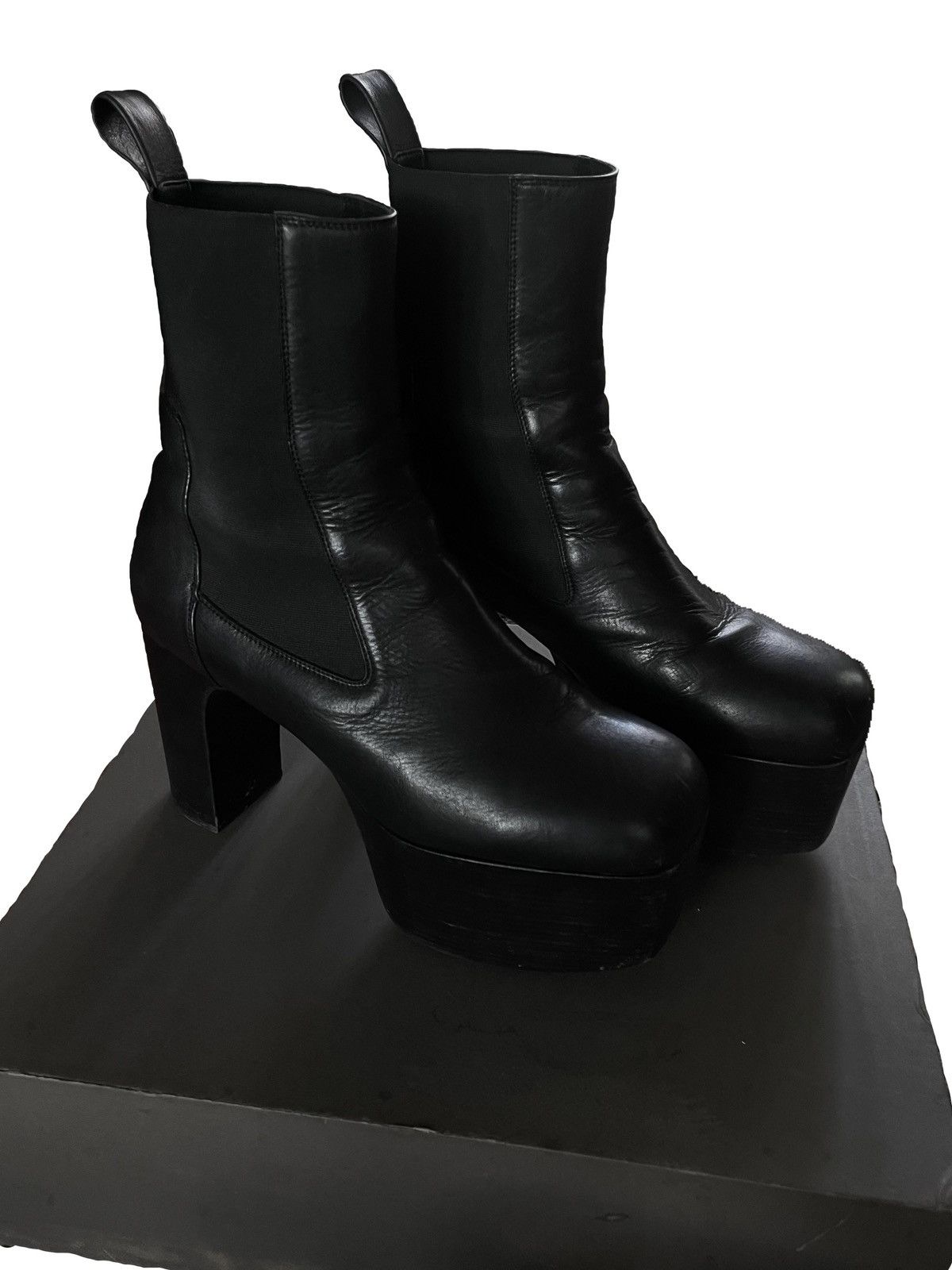 image of Rick Owens Larry Kiss Heel Shoes in Black, Men's (Size 11)