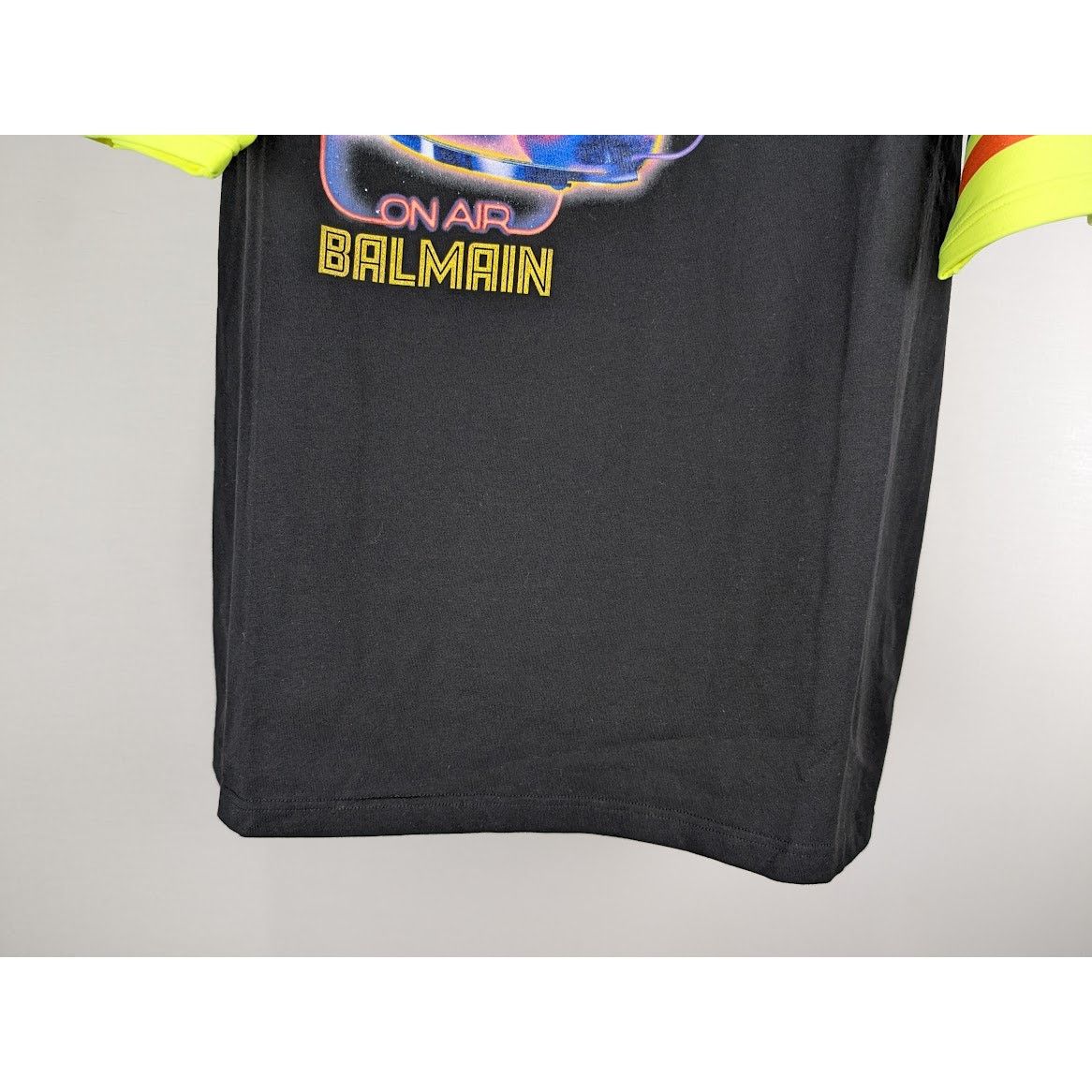Balmain o1rshd1 Q:2 / " On Air " T-Shirt in Black/Lime Size US M / EU 48-50 / 2 - 7 Thumbnail