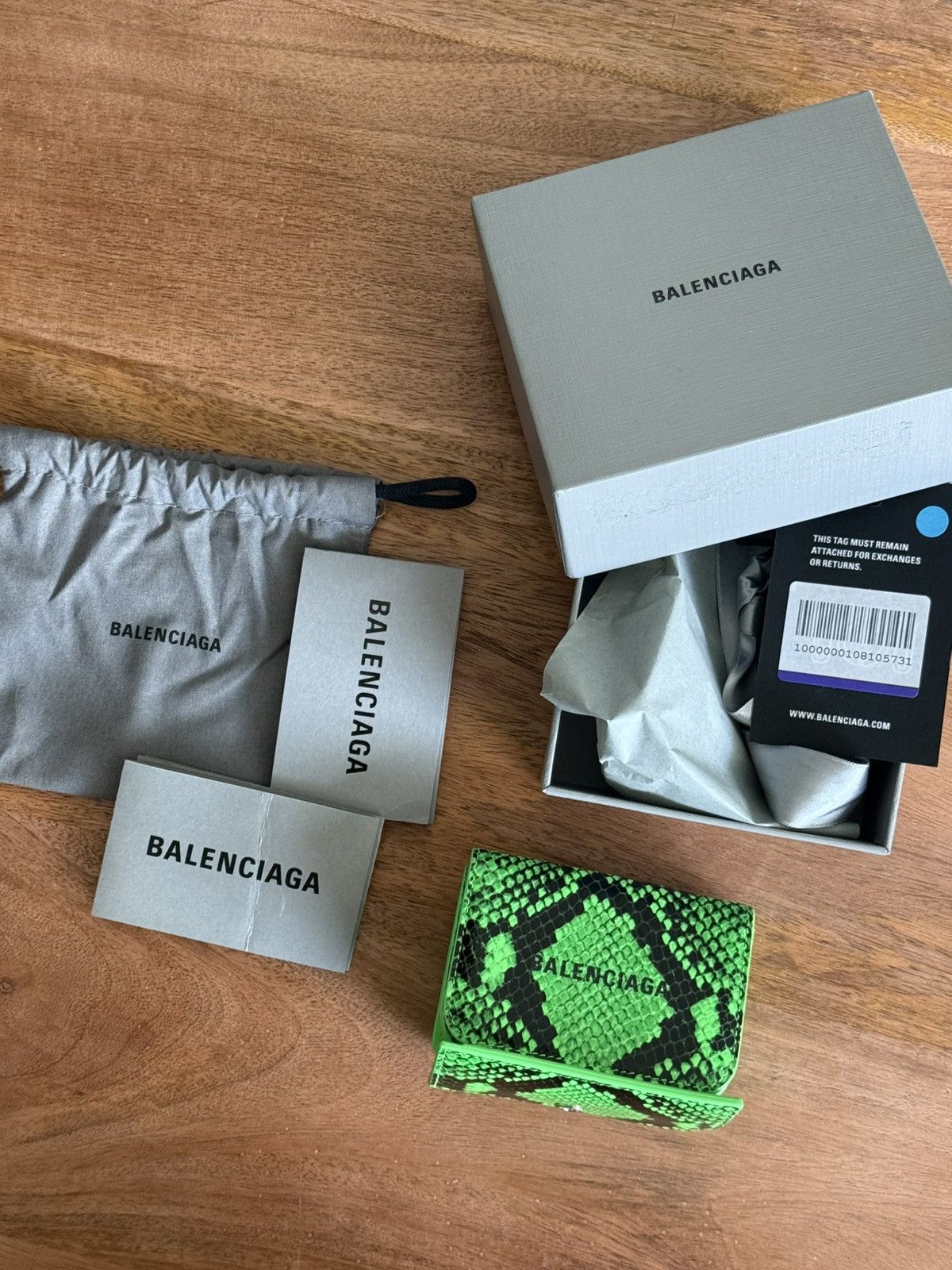 Balenciaga Balenciaga Python Printed Calf Leather Mini Wallet Size ONE SIZE - 1 Thumbnail