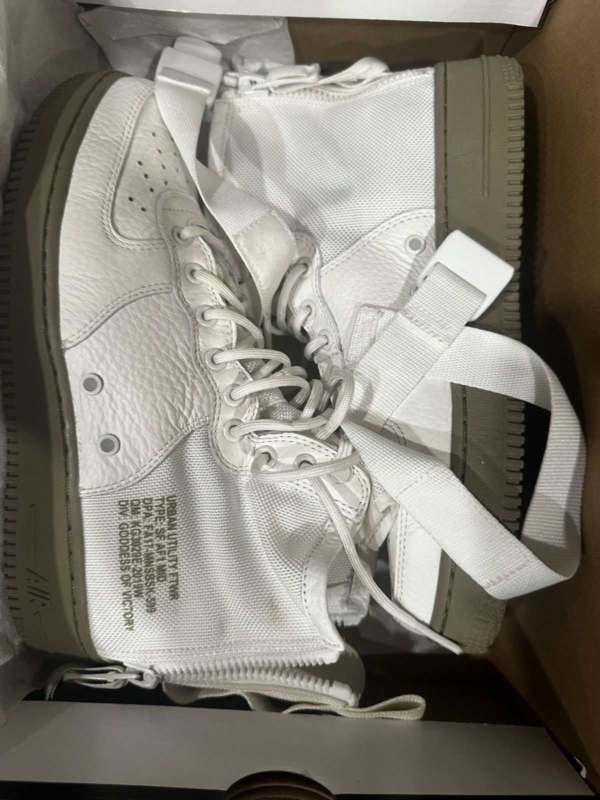 image of Nike Sf Ag1 Mid Shoes in White, Men's (Size 8.5)