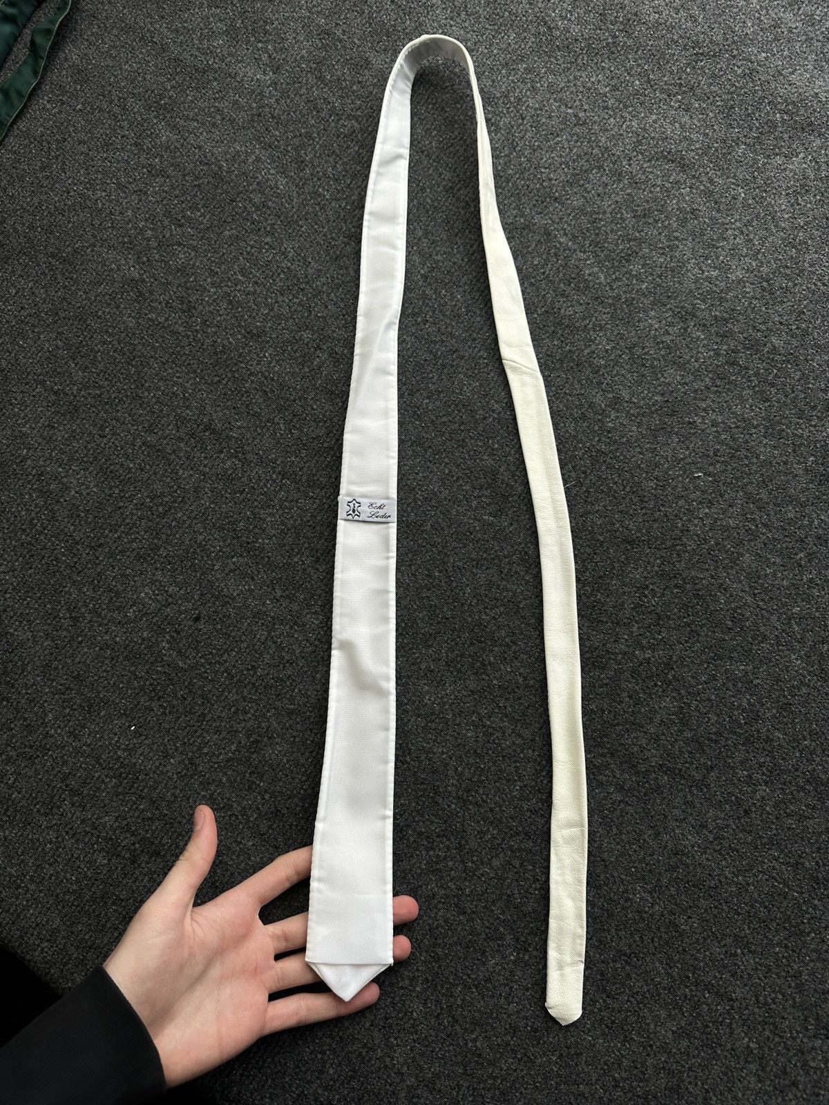 Other 🚨 LEATHER WHITE ITALY TIE LUXURY VNTG RARE OLD MONEY Size ONE SIZE - 6 Thumbnail