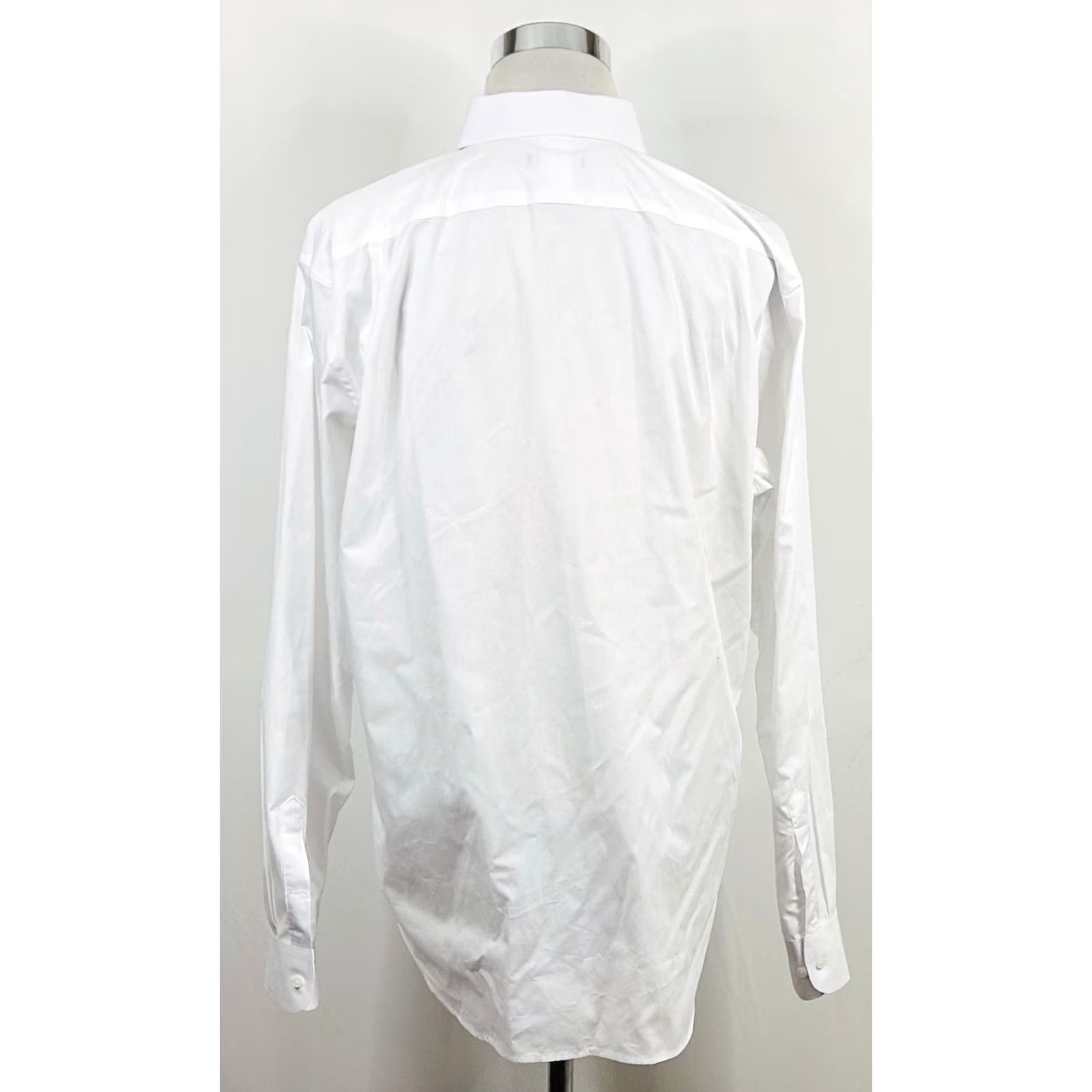 Vintage JB Britches Dress Shirt 17.5 34/35 White Cotton Blend Formal Button Front Shirt Mens Regular Long Sleeve Size 48R - 5 Thumbnail