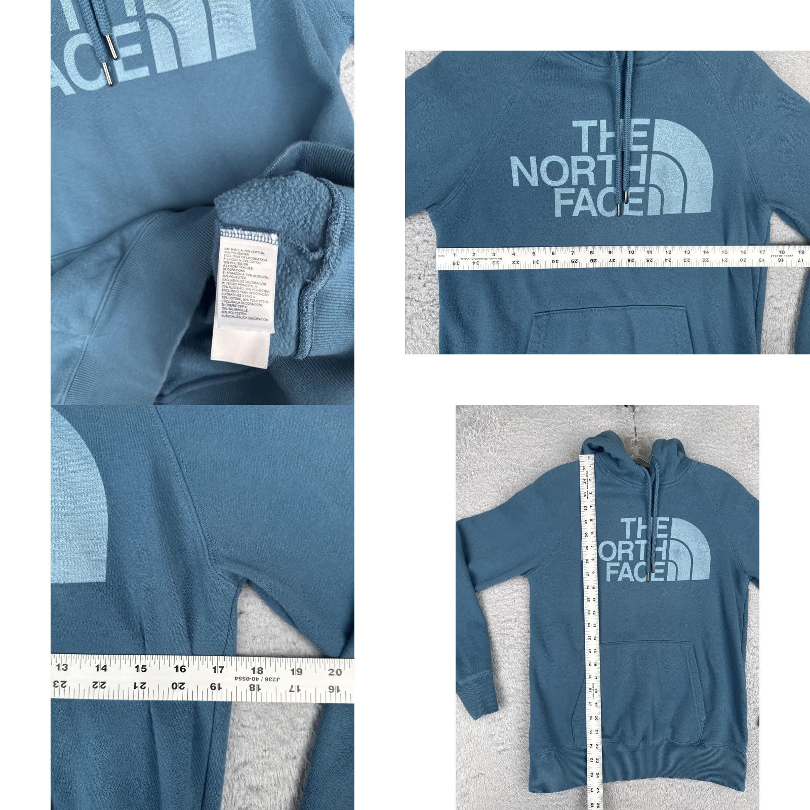 The North Face The North Face Hoodie XS Blue Logo Pullover Kangaroo Fleece Sweatshirt Womens Size XS / US 0-2 / IT 36-38 - 8 Thumbnail
