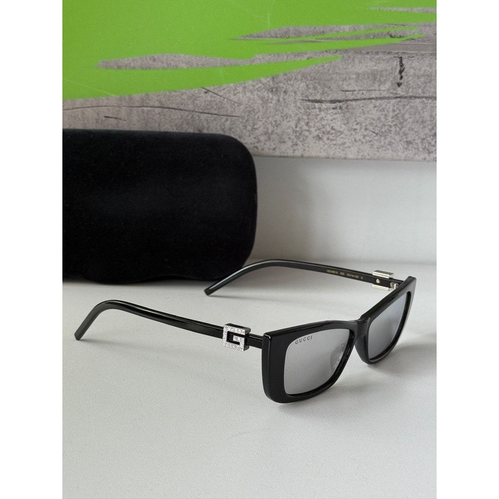 Gucci NEW Gucci GG1681S Black Silver Mirror Cat Eye Sunglasses Size ONE SIZE - 5 Thumbnail