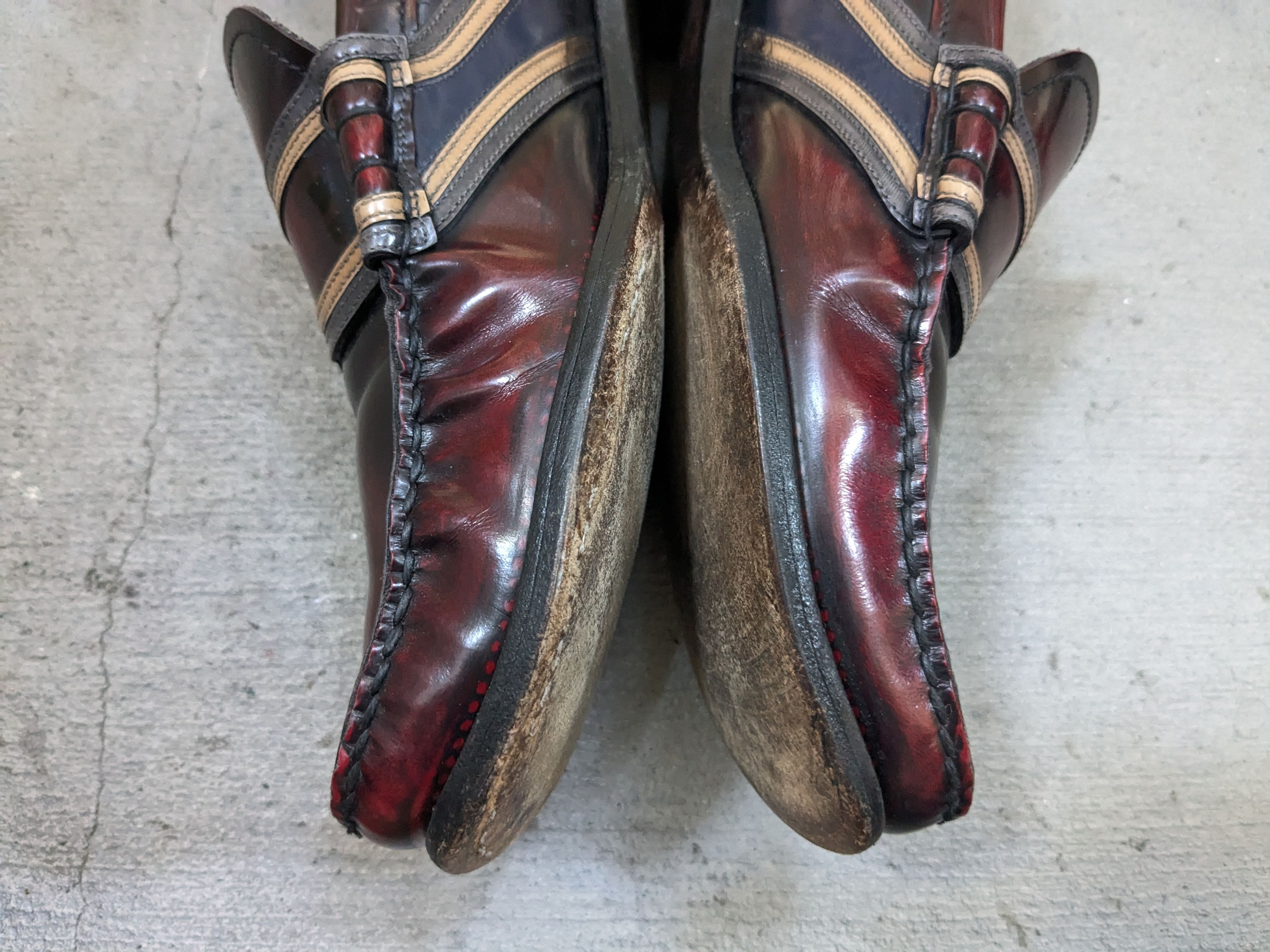Prada Prada Loafers Red Leather 10.5 Black Slip Ons Italy Size US 10.5 / EU 43-44 - 11 Thumbnail