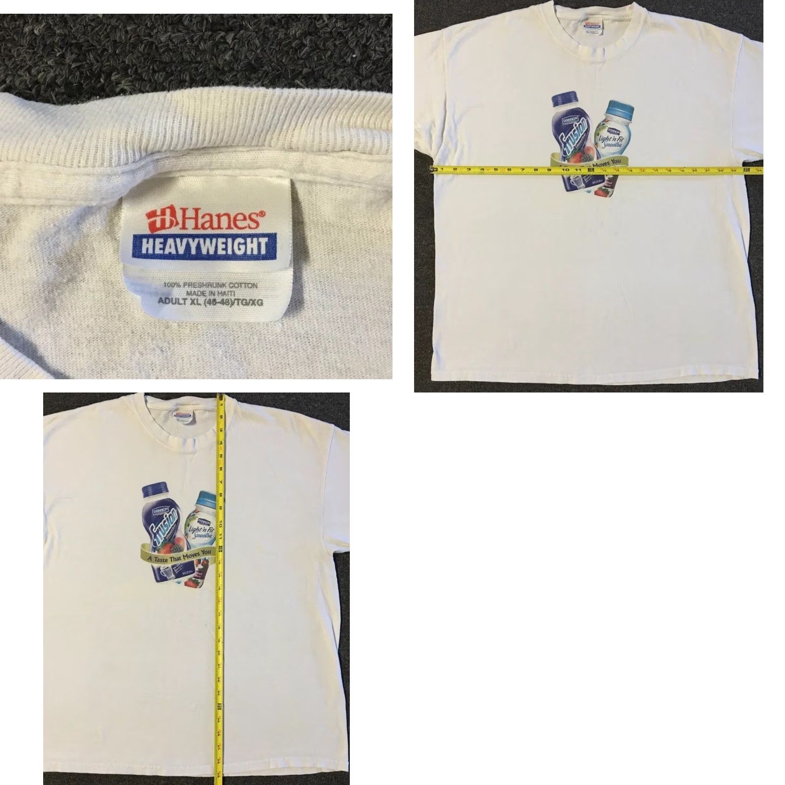 Vintage VINTAGE Dannon Frusion Smoothie Faded Promo Shirt XL White 90s Grunge Drink Promo Shirt Mens XL Size US XL / EU 56 / 4 - 9 Thumbnail