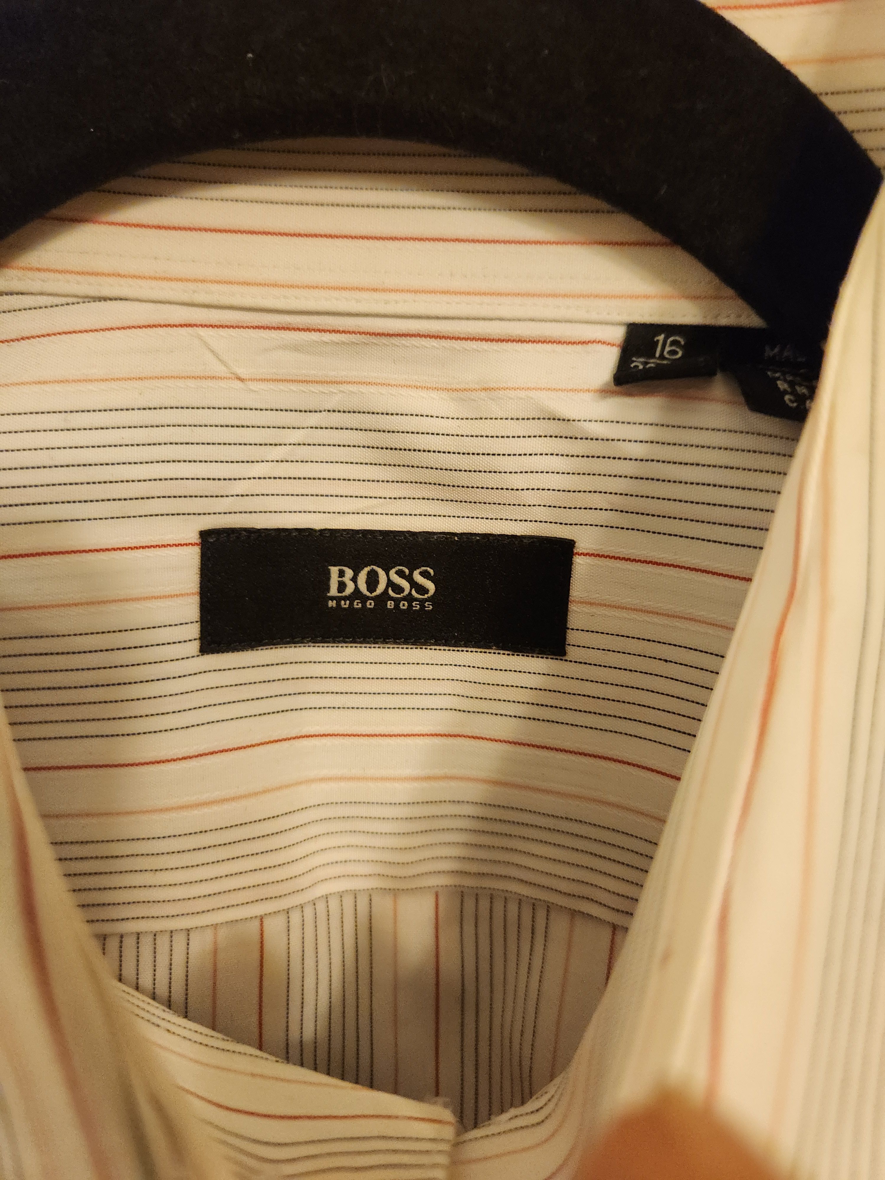 Hugo Boss Cotton Long Sleeve Red, White and Blue Striped Dress Shirt Size US L / EU 52-54 / 3 - 3 Thumbnail