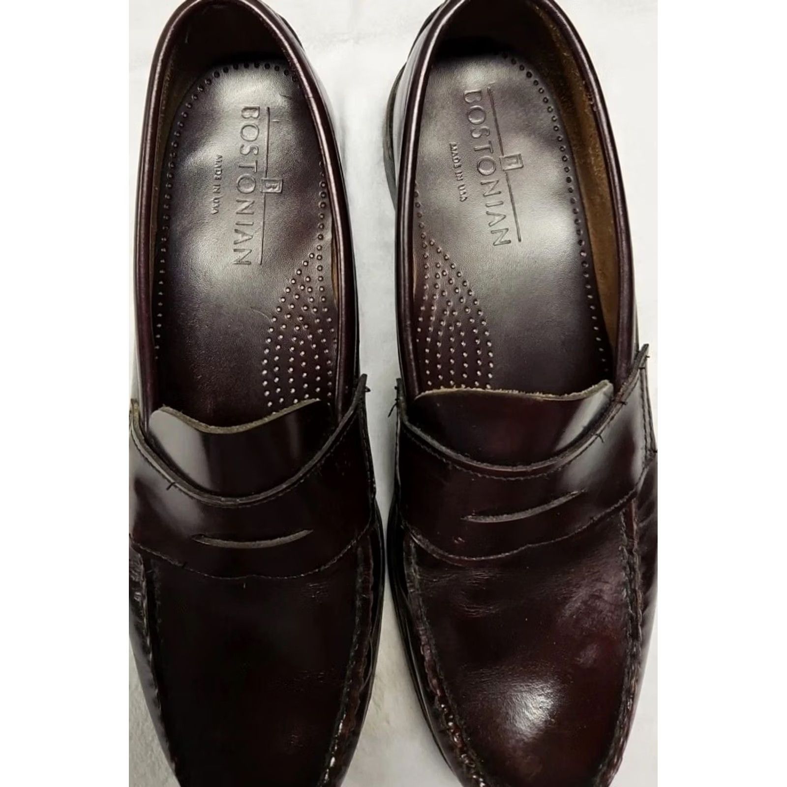 Vintage VINTAGE Bostonian Duke Penny Loafers Men 9.5 D Burgundy Leather USA Box Dress Oxford Slip-On Casual Comfort Cushioned Lightweight Size US 10 / EU 43 - 5 Thumbnail
