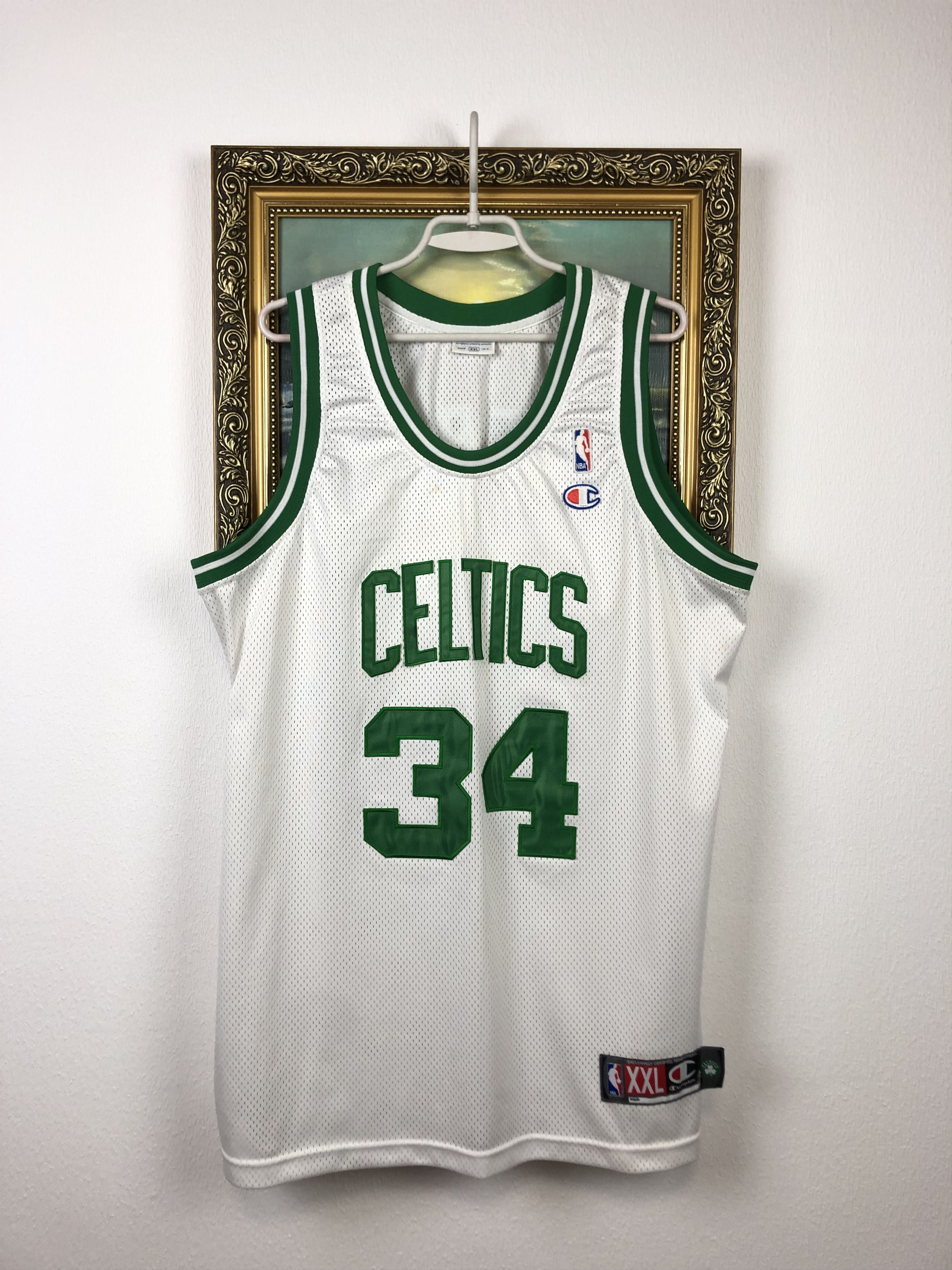 Image of Champion x NBA Vintage 34 Paul Pierce Boston Celtics Jersey Limit Edition in White, Men's (Size 2XL