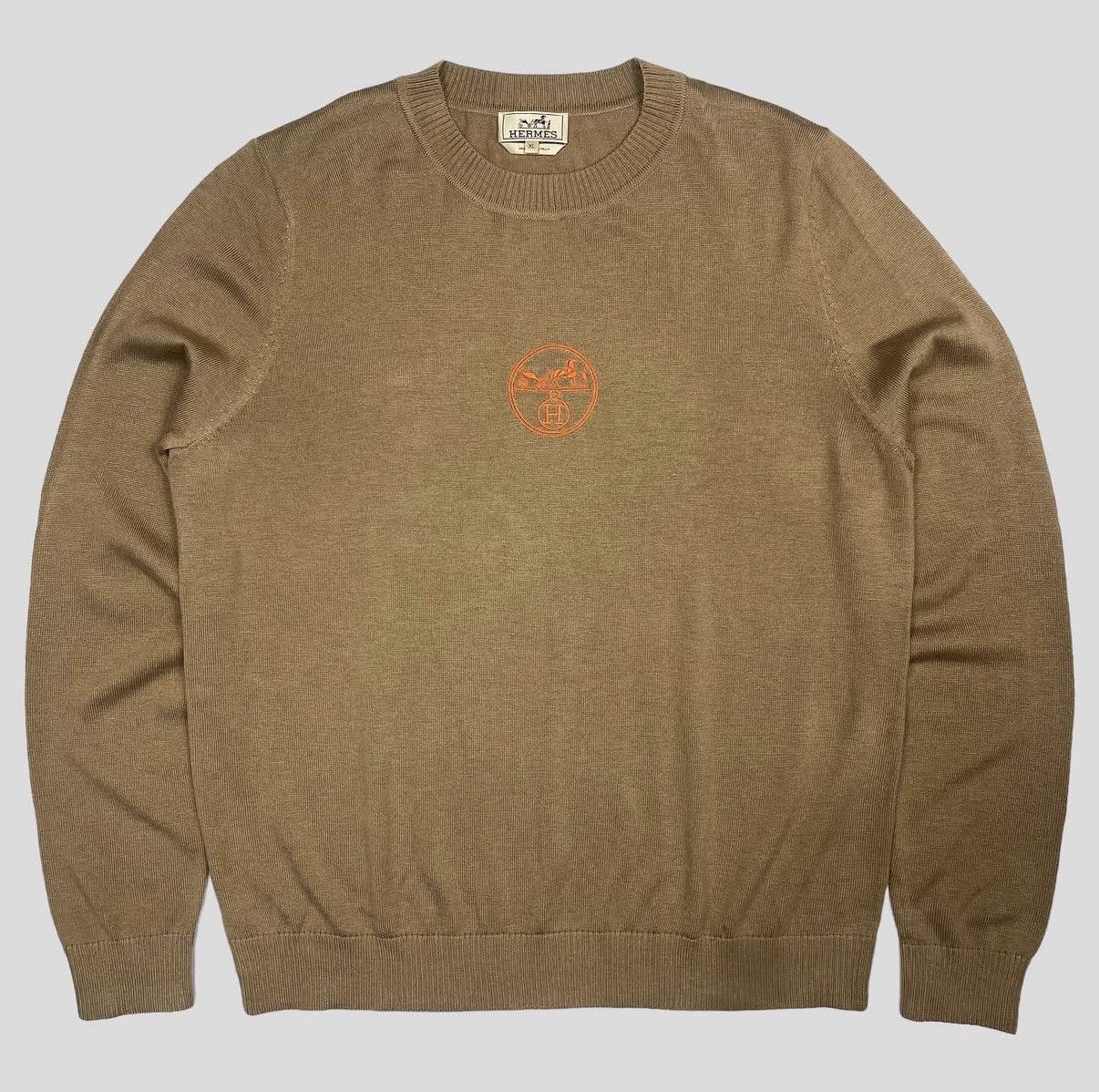 Hermes Hermès Vintage Embroidered Logo Wool Knit Sweater Size US XL / EU 56 / 4 - 1 Thumbnail
