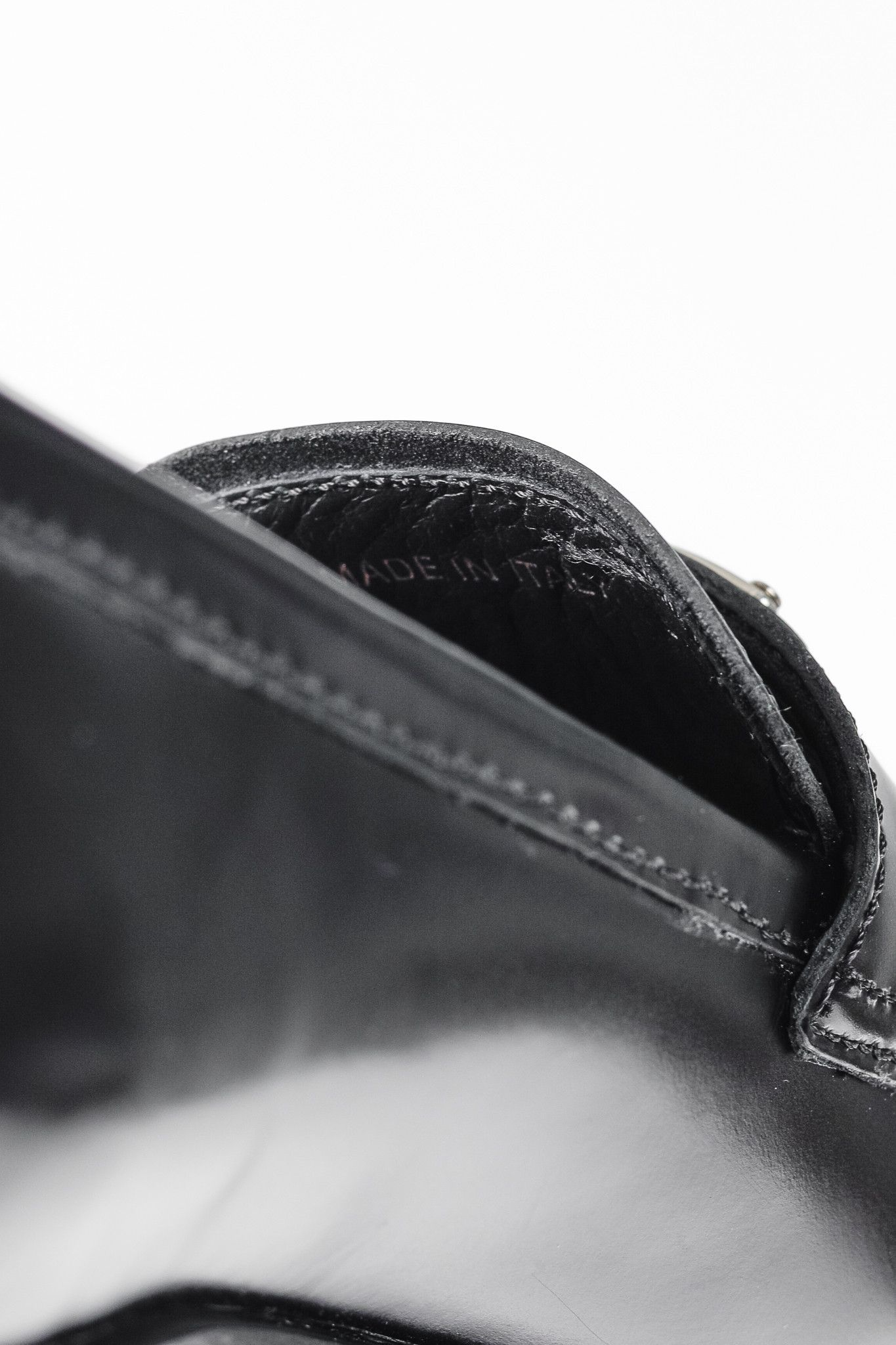 Prada Prada Nero Spazzolato Brushed Leather Logo Loafers Size US 4.5 / IT 34.5 - 11 Thumbnail