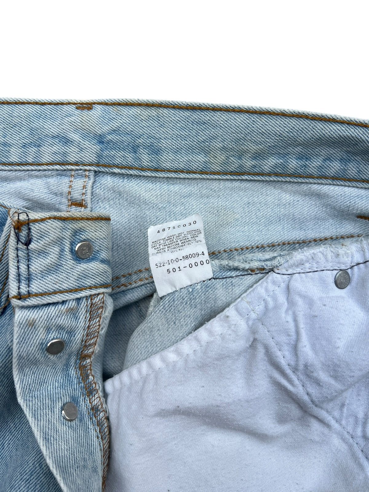 Levi's Vintage 80s Levis 501 Light Wash Denim Jeans 35x31 Size US 35 - 10 Thumbnail