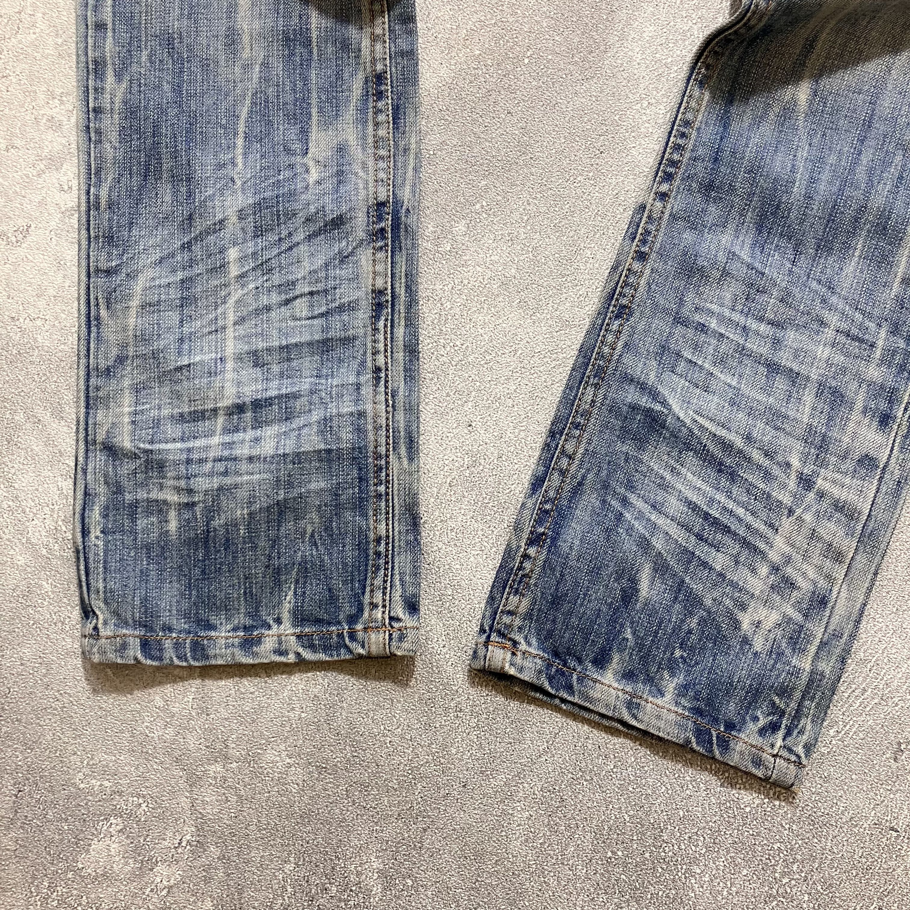 If Six Was Nine Midas mudwash honeycomb distressed jeans Size US 31 - 8 Thumbnail