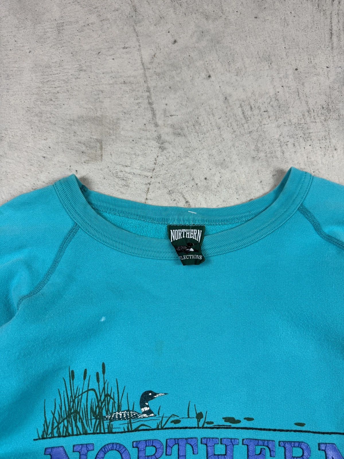 Northern Reflections × Vintage 1990s Northern Reflection Teal Duck Crewneck Size US L / EU 52-54 / 3 - 4 Thumbnail
