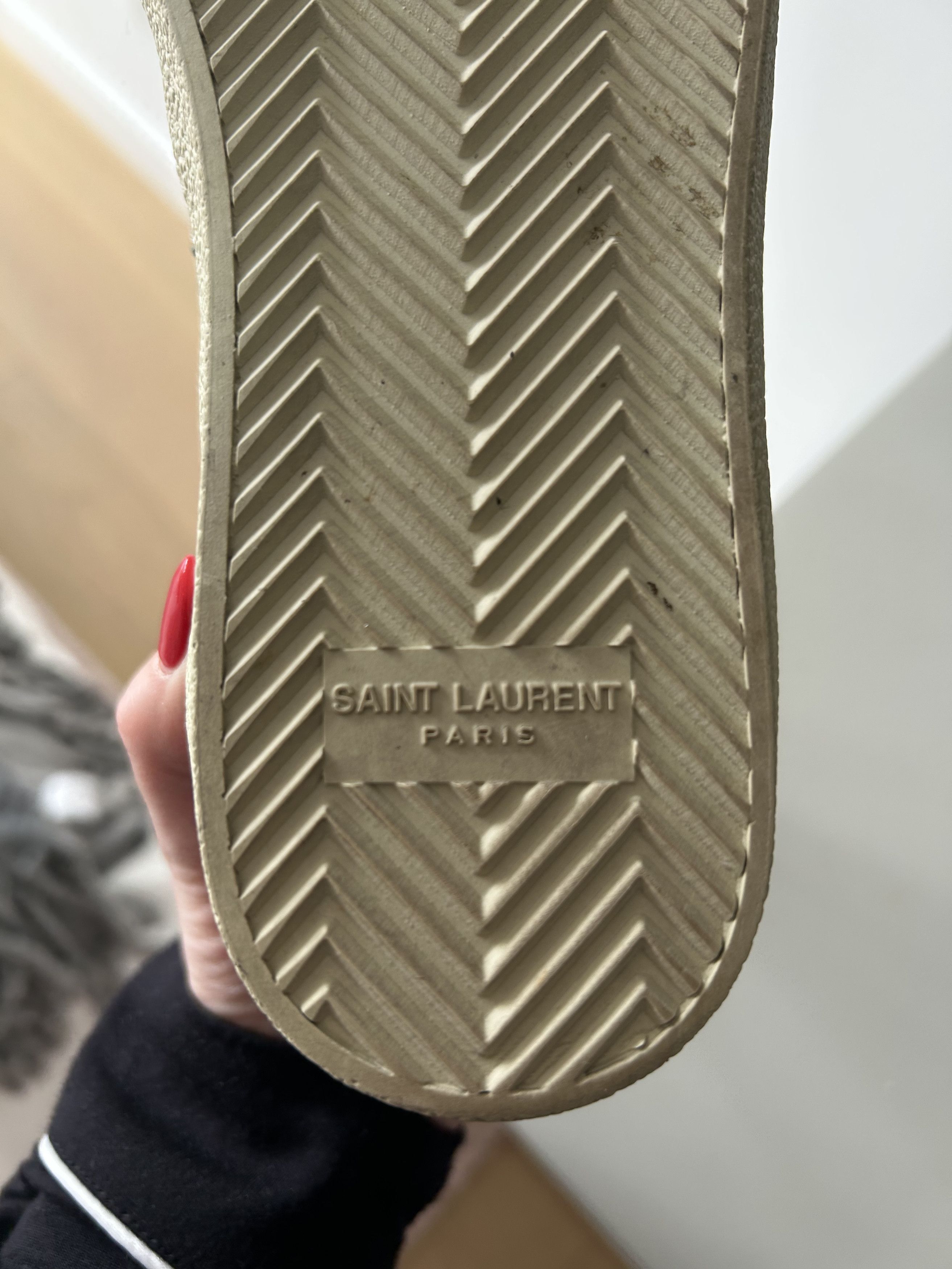 Saint Laurent Paris Saint Laurent - Court Leather Trainers with Stars - 38.5 Size US 8.5 / IT 38.5 - 10 Thumbnail