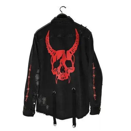 Vintage Motorcycle Dark Wear Denim Jacket Size US XL / EU 56 / 4 - 4 Thumbnail