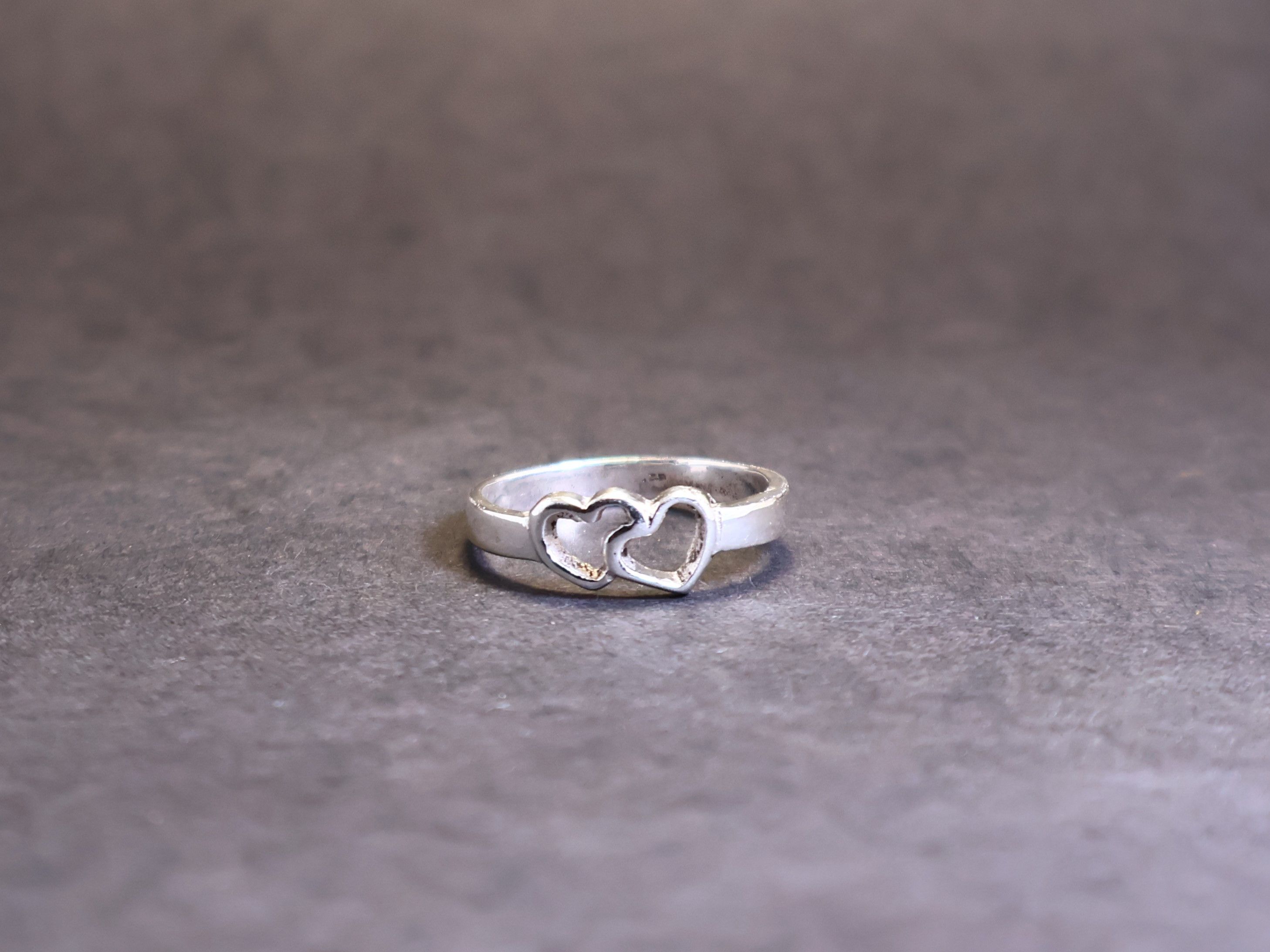 Handmade Double Heart Ring, Heart To Heart Ring, Sterling Silver Ring Size ONE SIZE - 1 Thumbnail