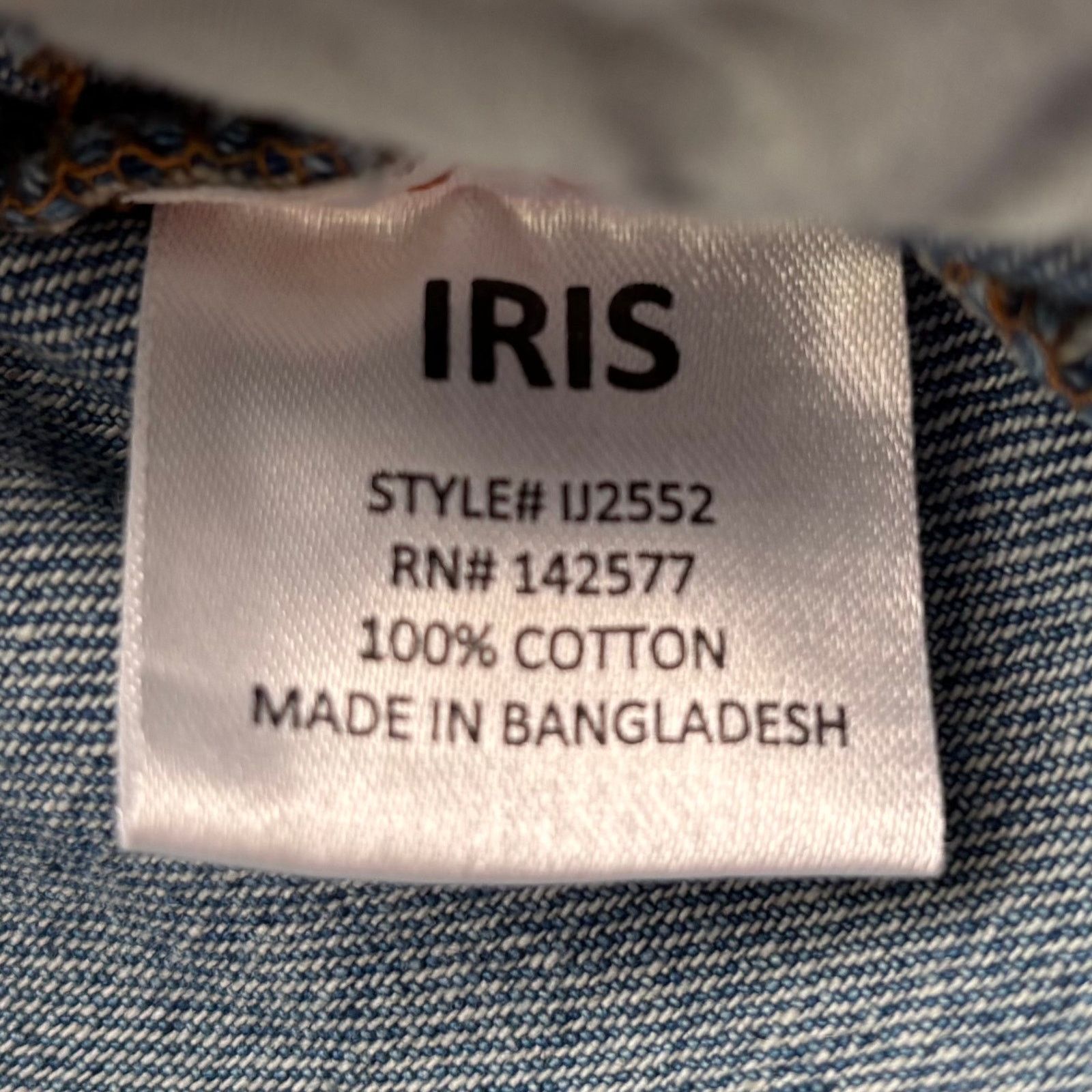 Other Iris Denim Jacket Fringe Hem Distressed Blue Small Button Size S / US 4 / IT 40 - 3 Thumbnail