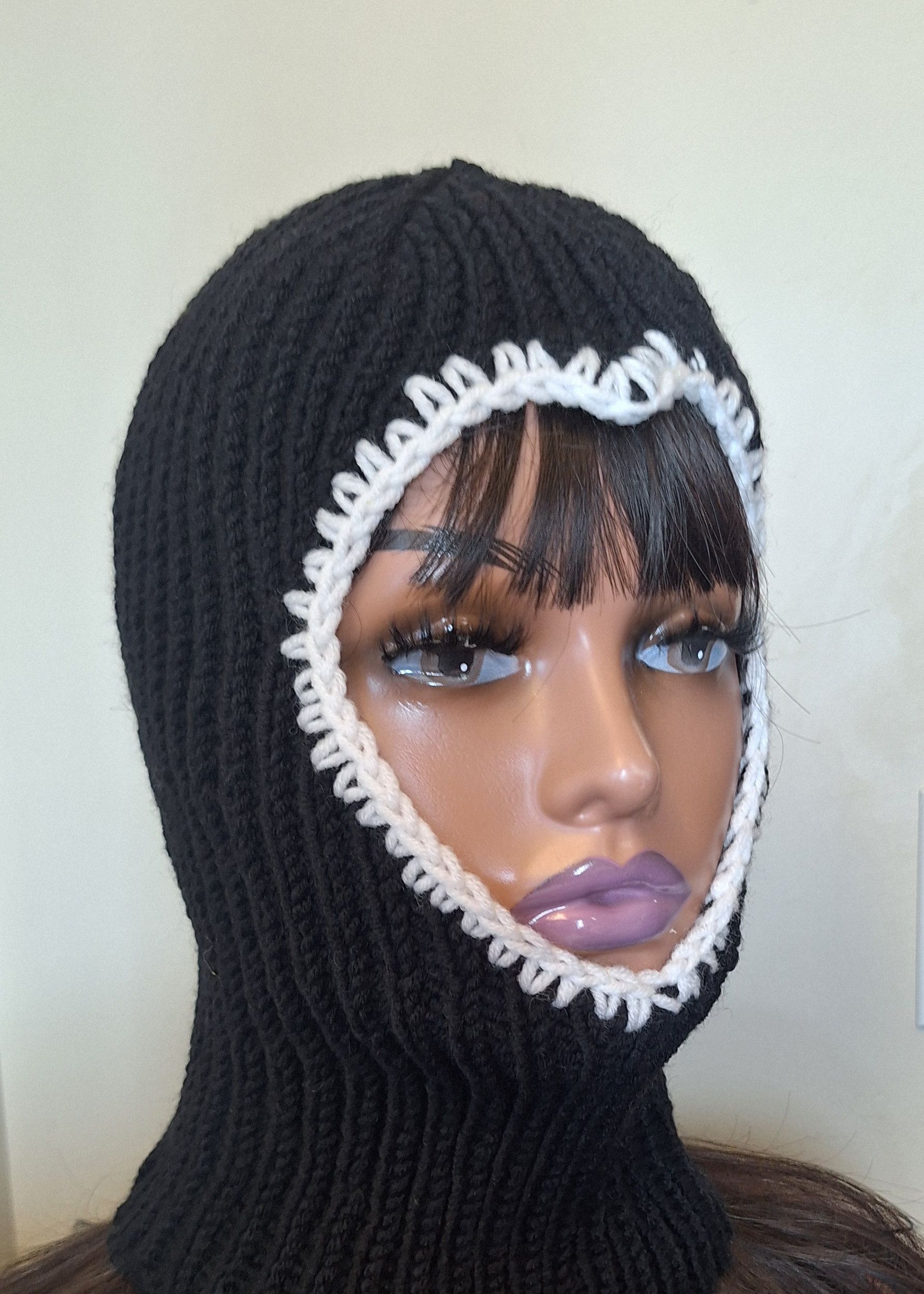 Other Handmade Wool Blend Balaclava –Black – Art Moodwear – 1-of-1 Size ONE SIZE - 3 Thumbnail