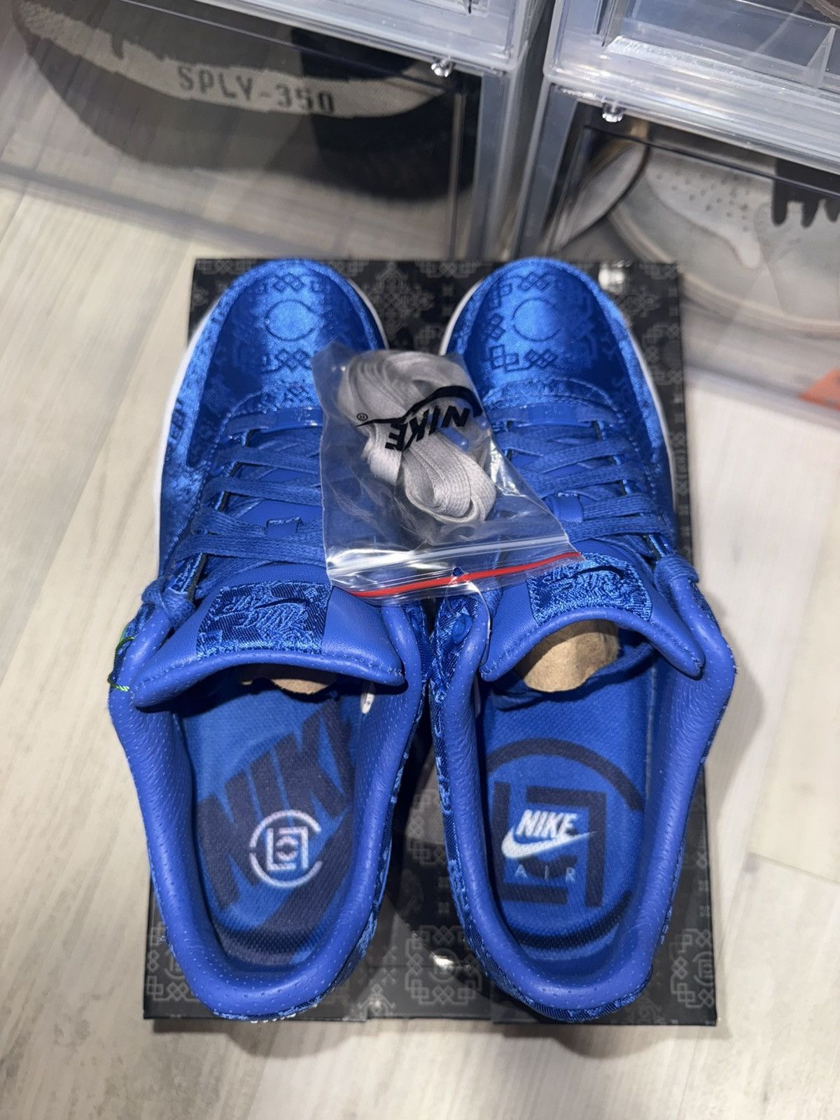 CLOT × Nike Nike Air Force 1 Low PRM Clot Blue Silk Size US 9.5 / EU 42-43 - 6 Thumbnail