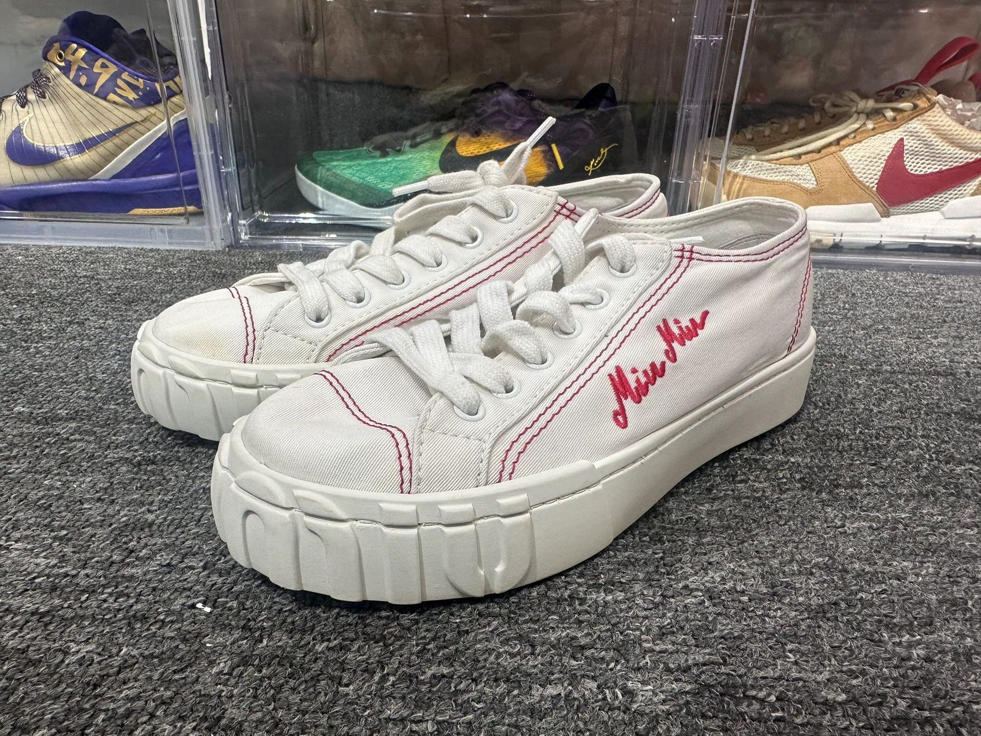 Miu Miu Miu Miu Retro Embroidered Lowtop Sneakers us_7 Women Size US 7 / IT 37 - 1 Thumbnail