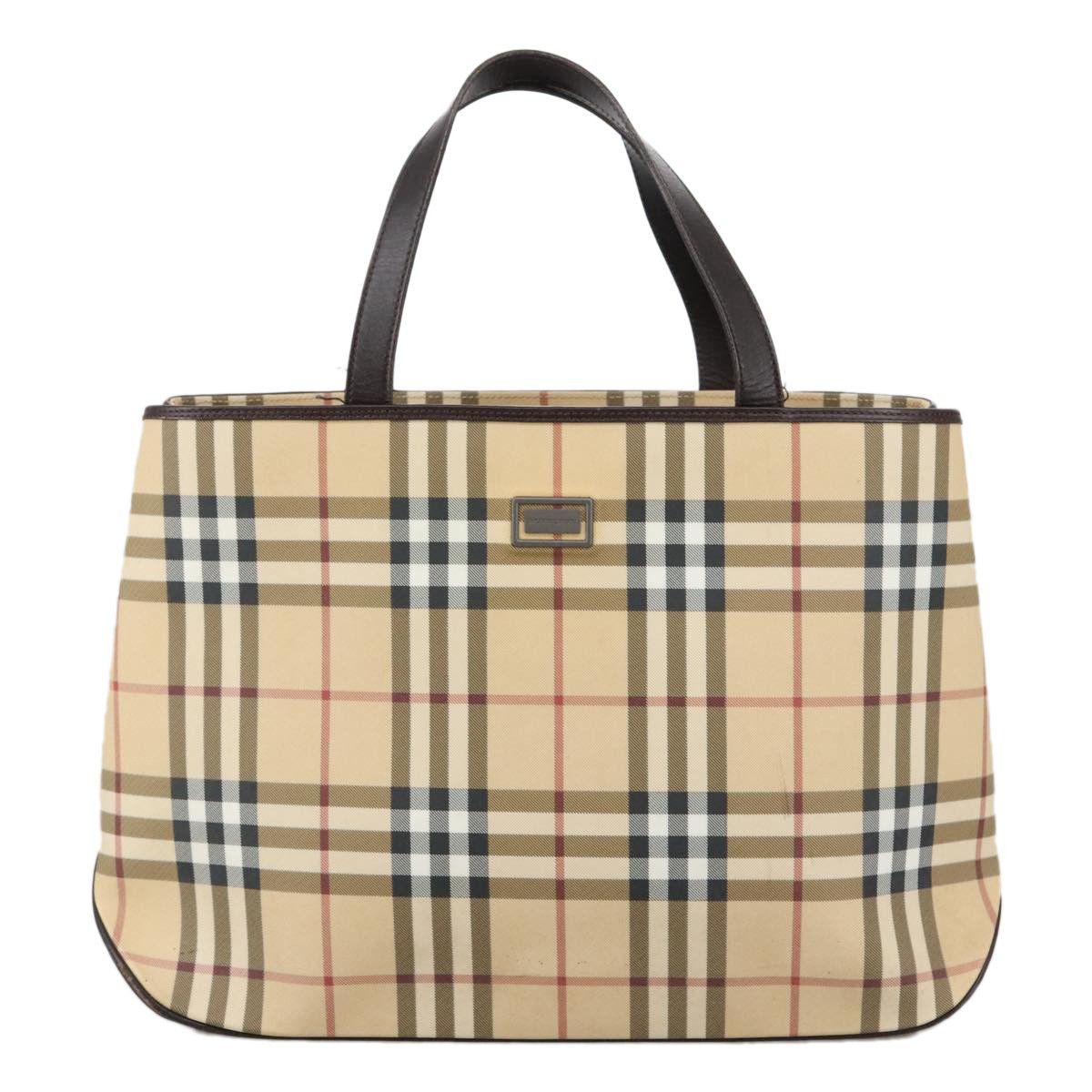 Burberry Burberry Top Handle Tote Haymarket Coated Canvas Size ONE SIZE - 1 Thumbnail