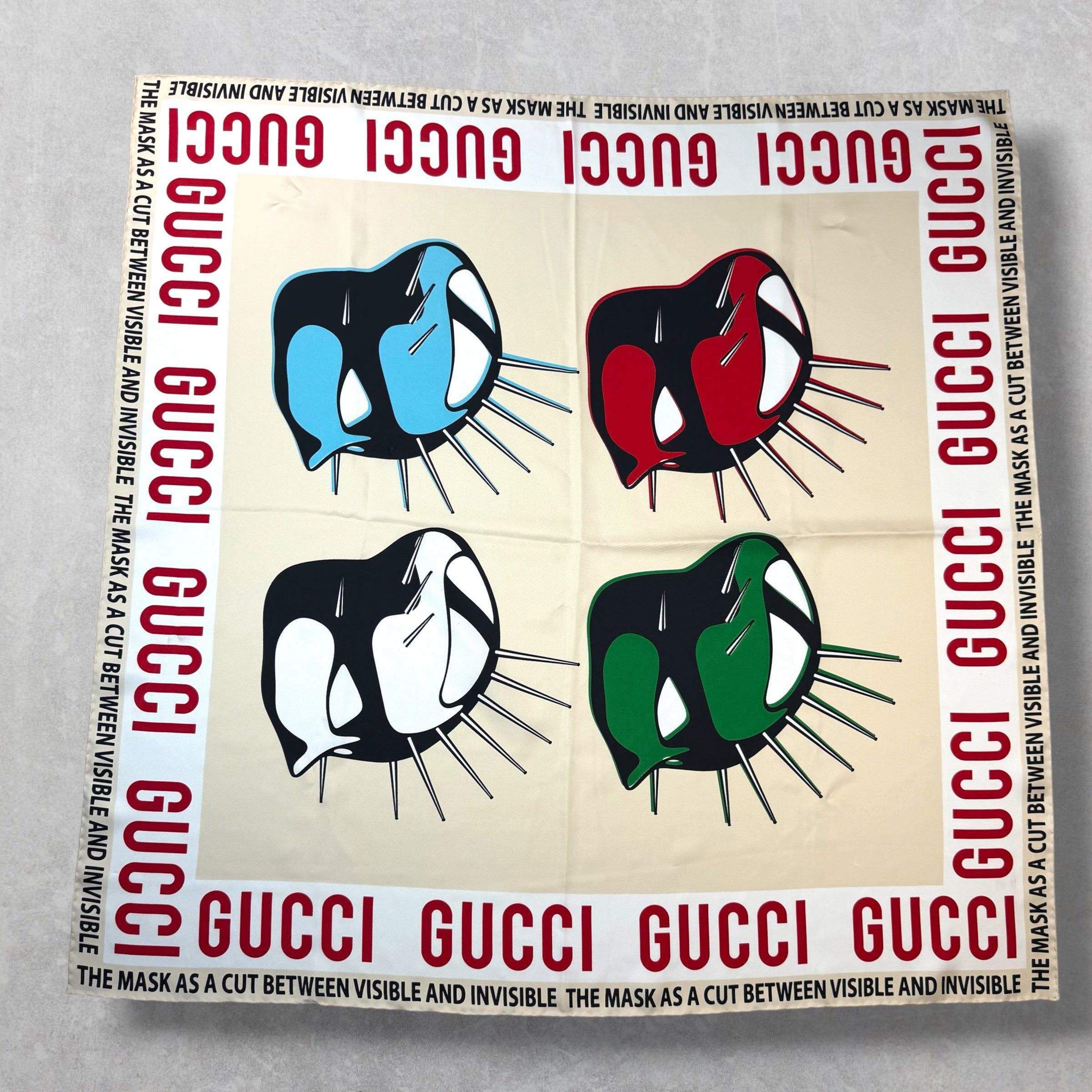 Gucci Gucci Manifesto Masks Print Silk Scarf Size ONE SIZE - 1 Thumbnail